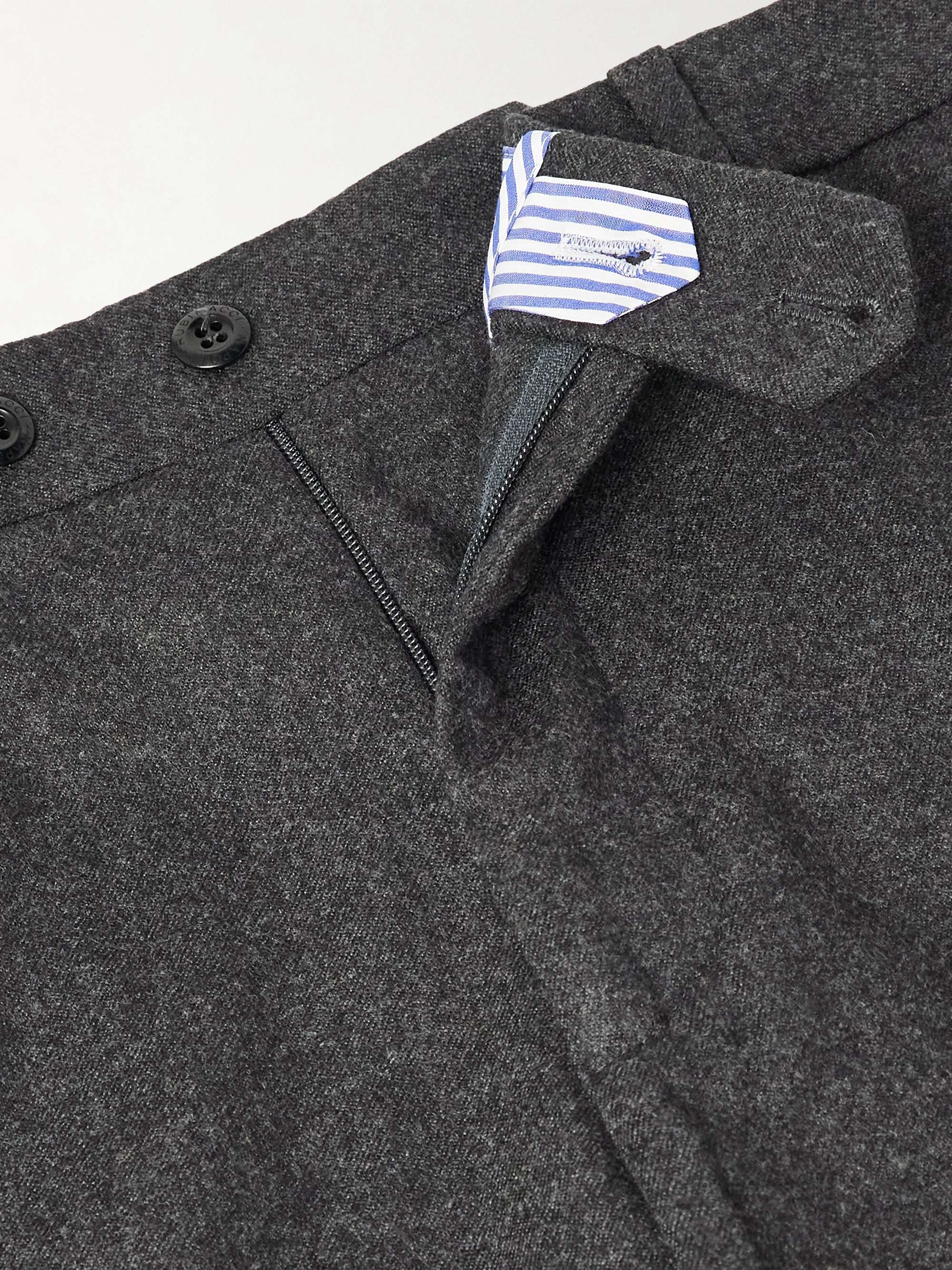 RUBINACCI Luca Slim-Fit Tapered Wool-Flannel Trousers