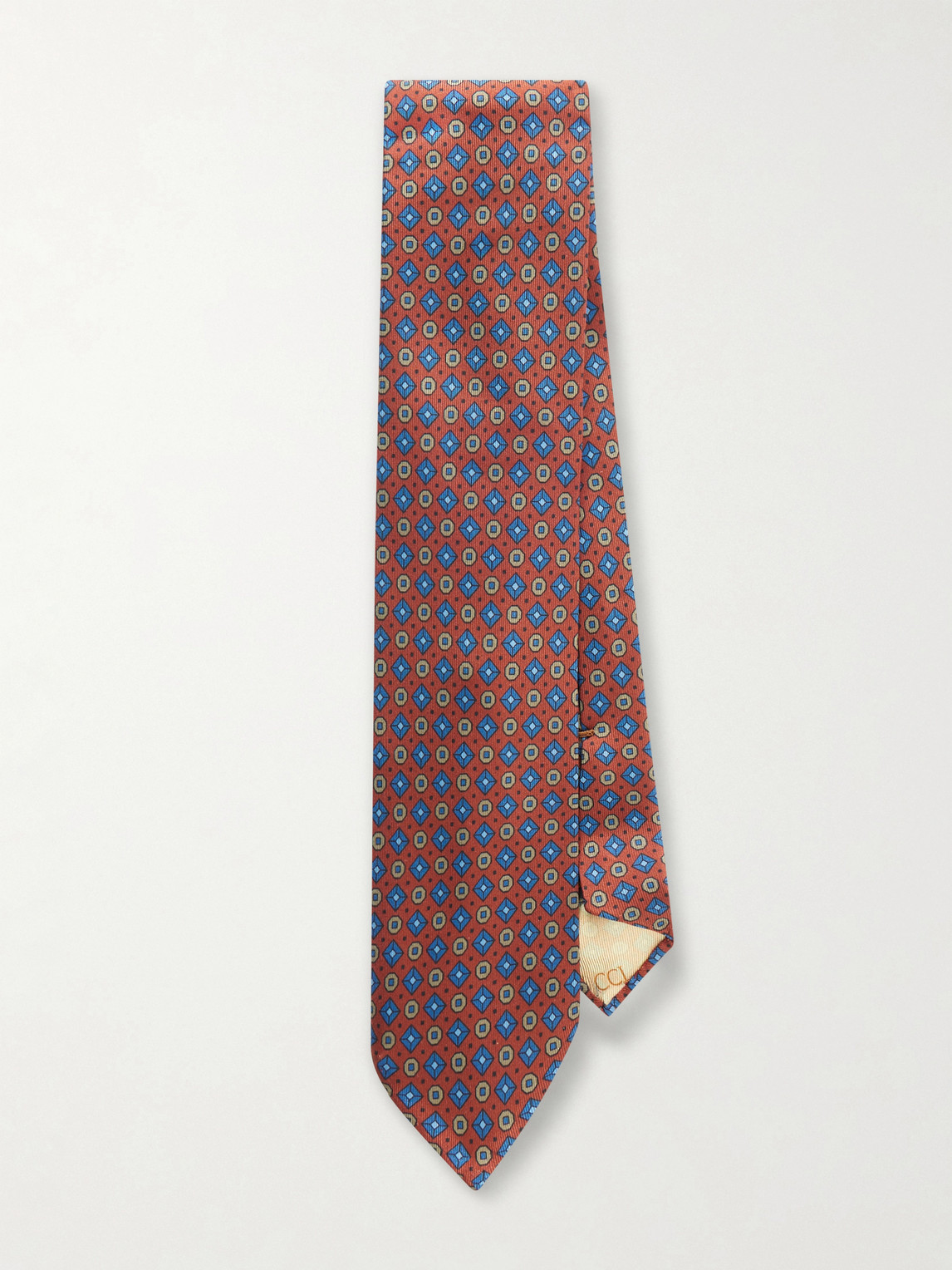 Rubinacci 8cm Printed Silk-twill Tie In Brown