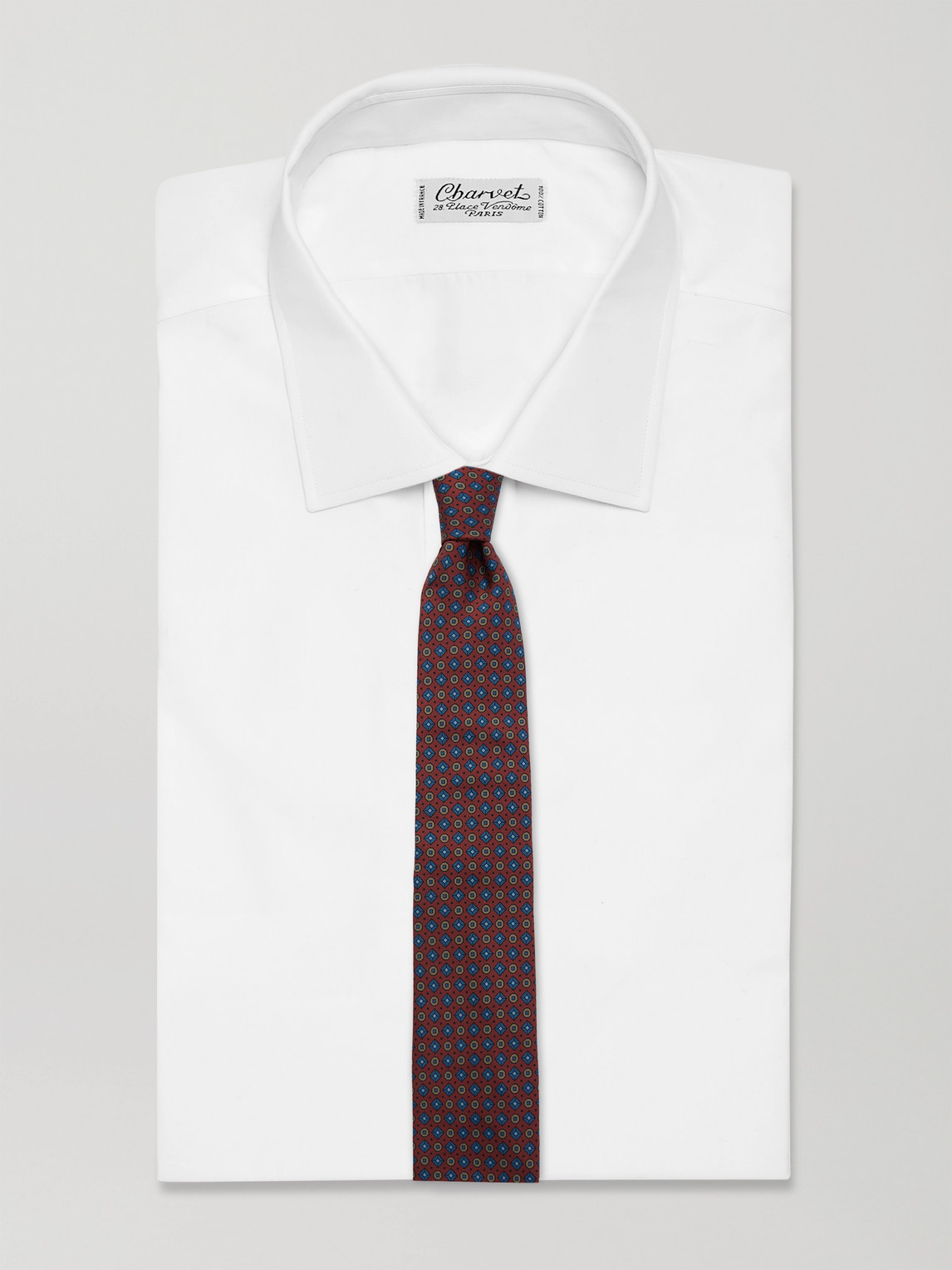 Rubinacci 8cm Printed Silk-twill Tie In Brown