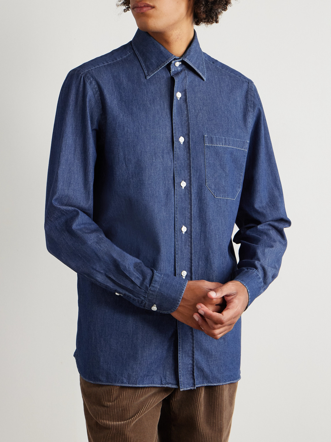  Rubinacci - Denim Shirt - Men - Blue - Xl 
