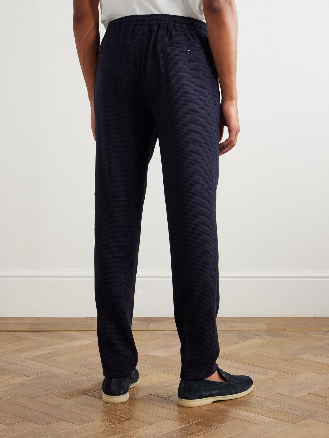 Rubinacci Straight-leg Pleated Super 130s Wool Trousers In Blue