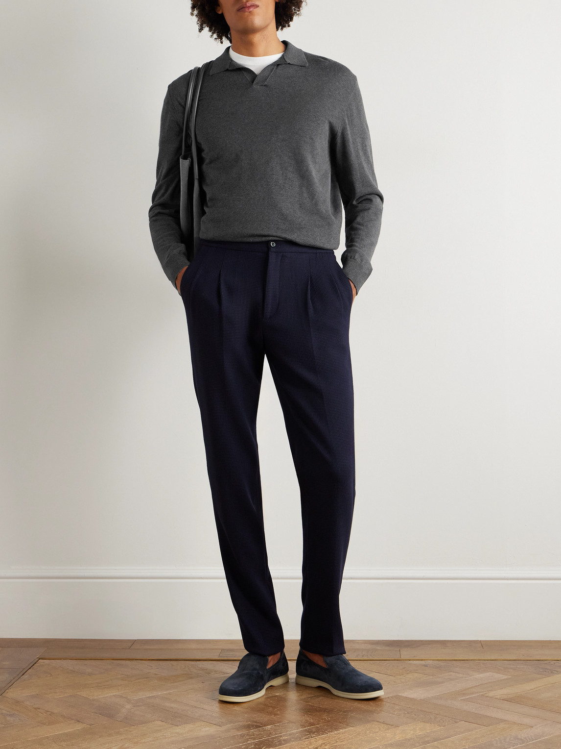 Rubinacci Straight-leg Pleated Super 130s Wool Trousers In Blue