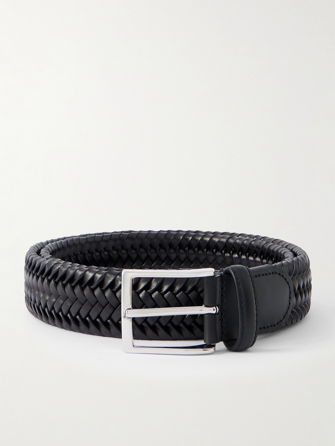 Rubinacci 3.5cm Woven Leather Belt - Men
