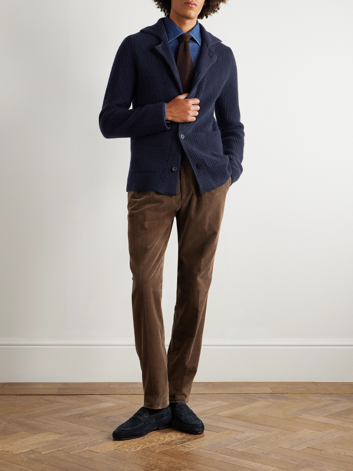 Rubinacci Cashmere Cardigan In Blue