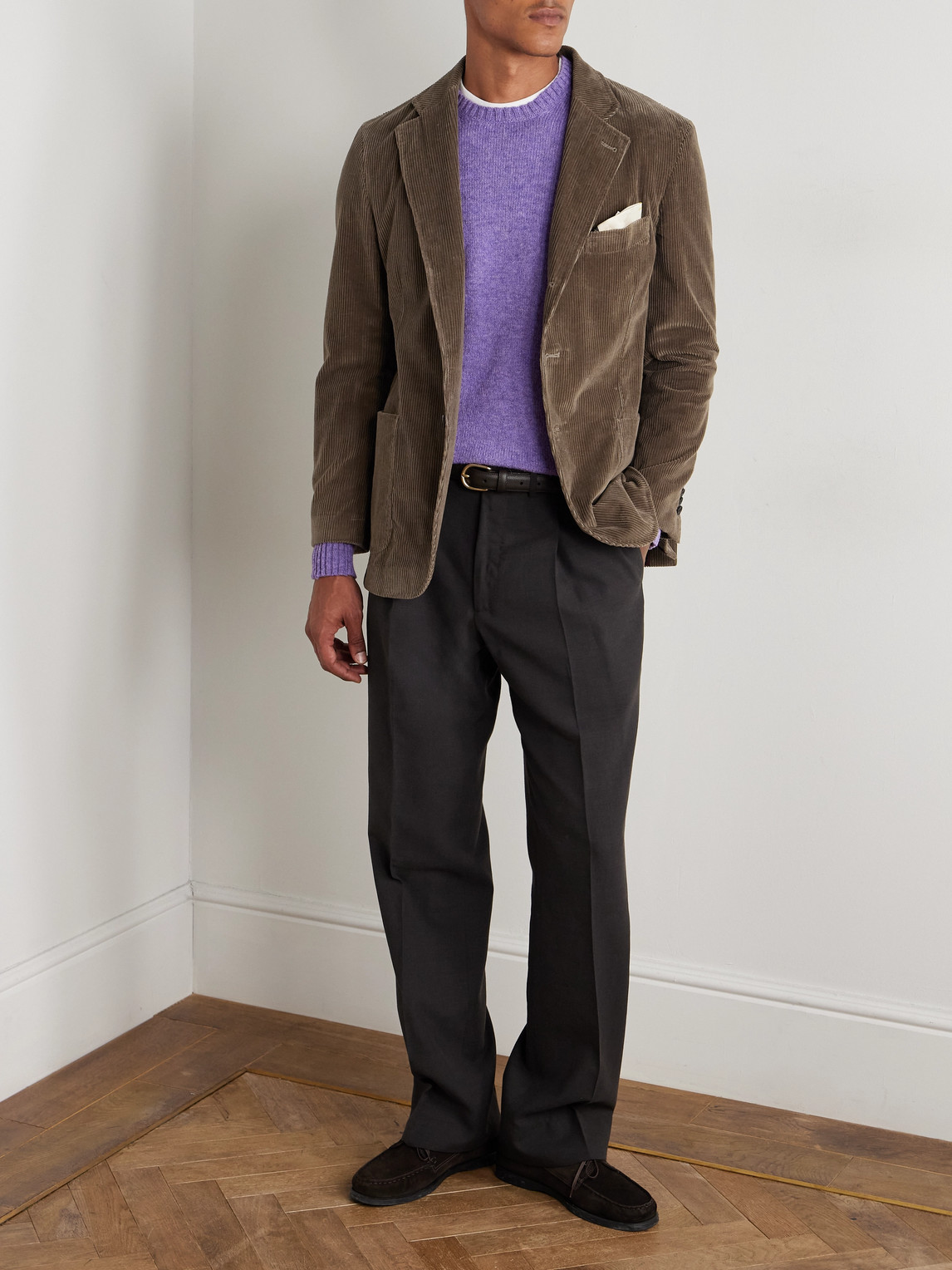 Rubinacci Cotton-corduroy Blazer In Brown