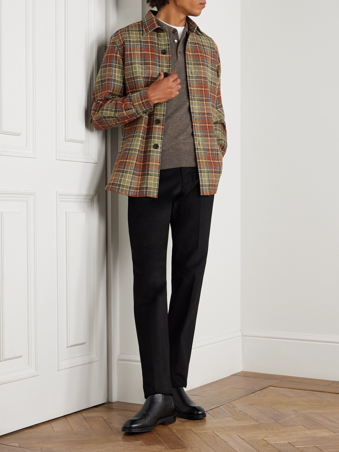 Rubinacci Checked Wool Shirt In Multi