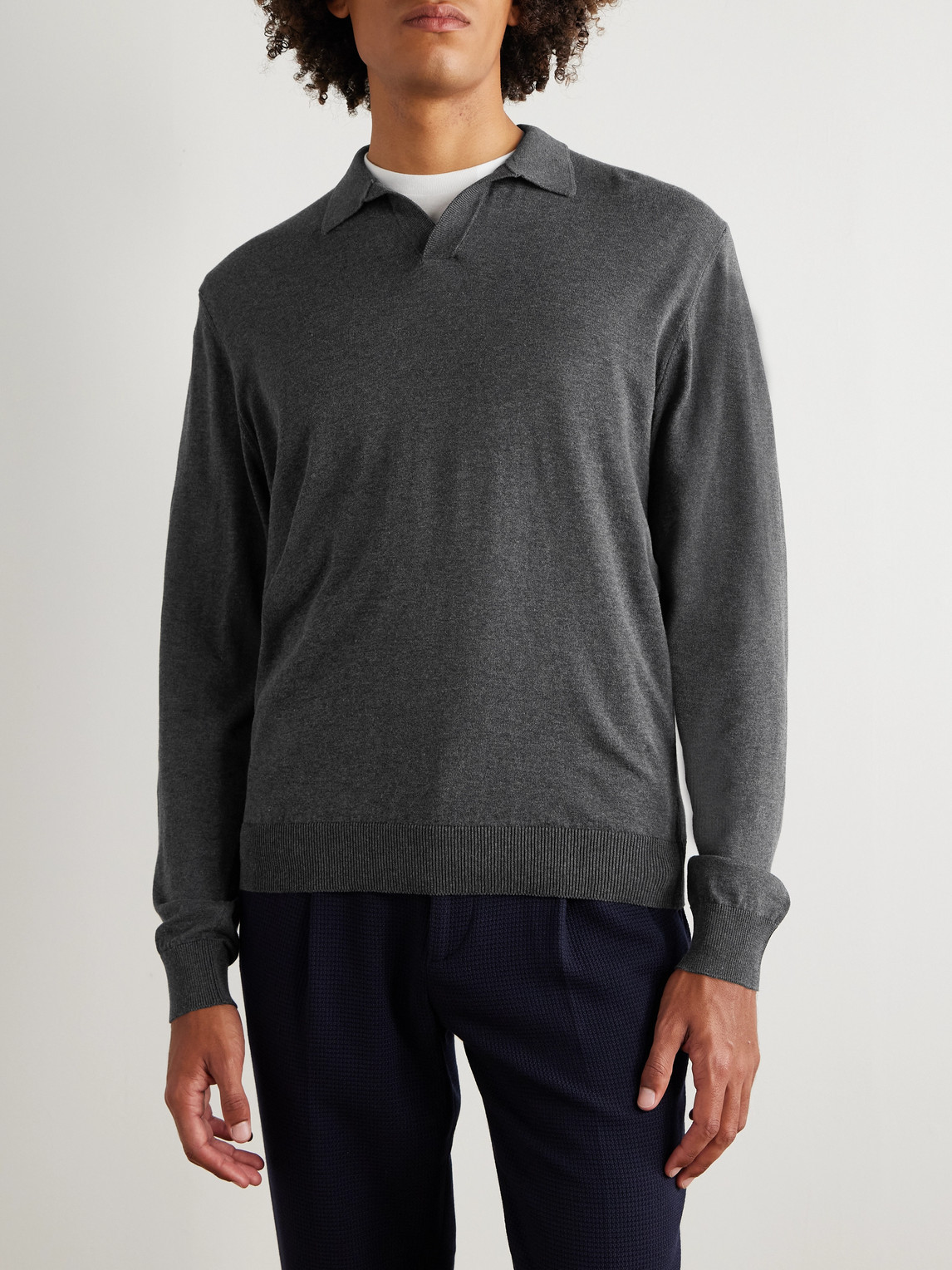 Rubinacci Cotton Polo Shirt In Gray