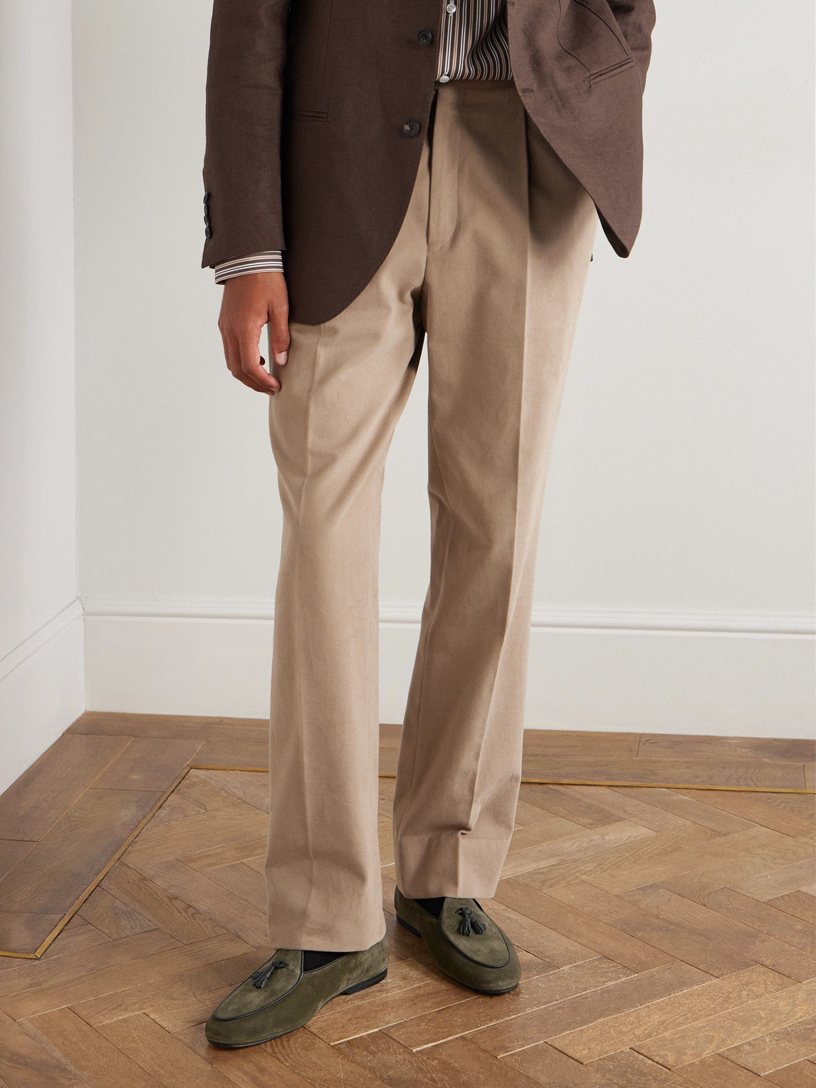 Rubinacci Marphy Tasseled Suede Loafers In Green