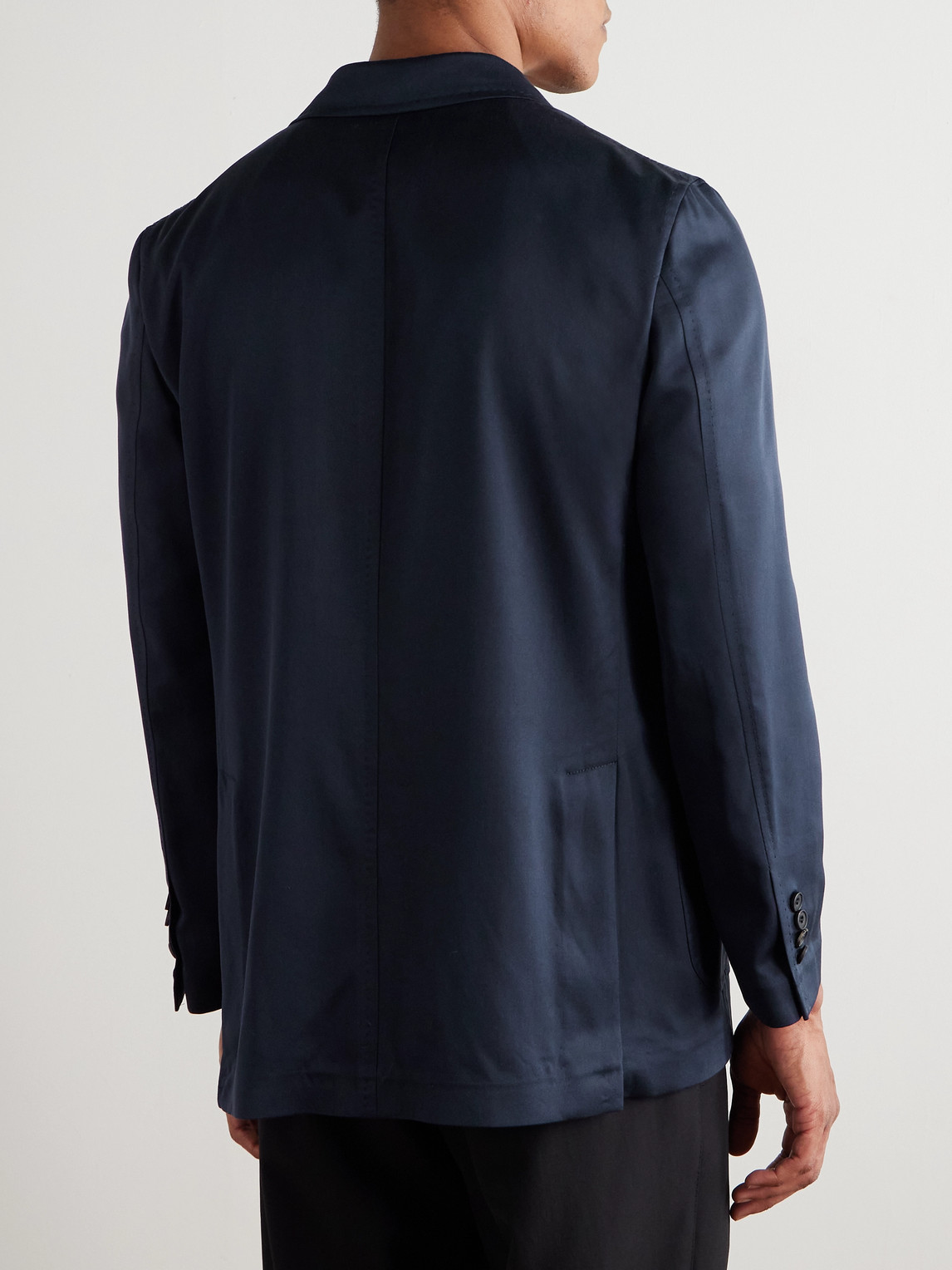 Rubinacci Silk-twill Blazer In Blue