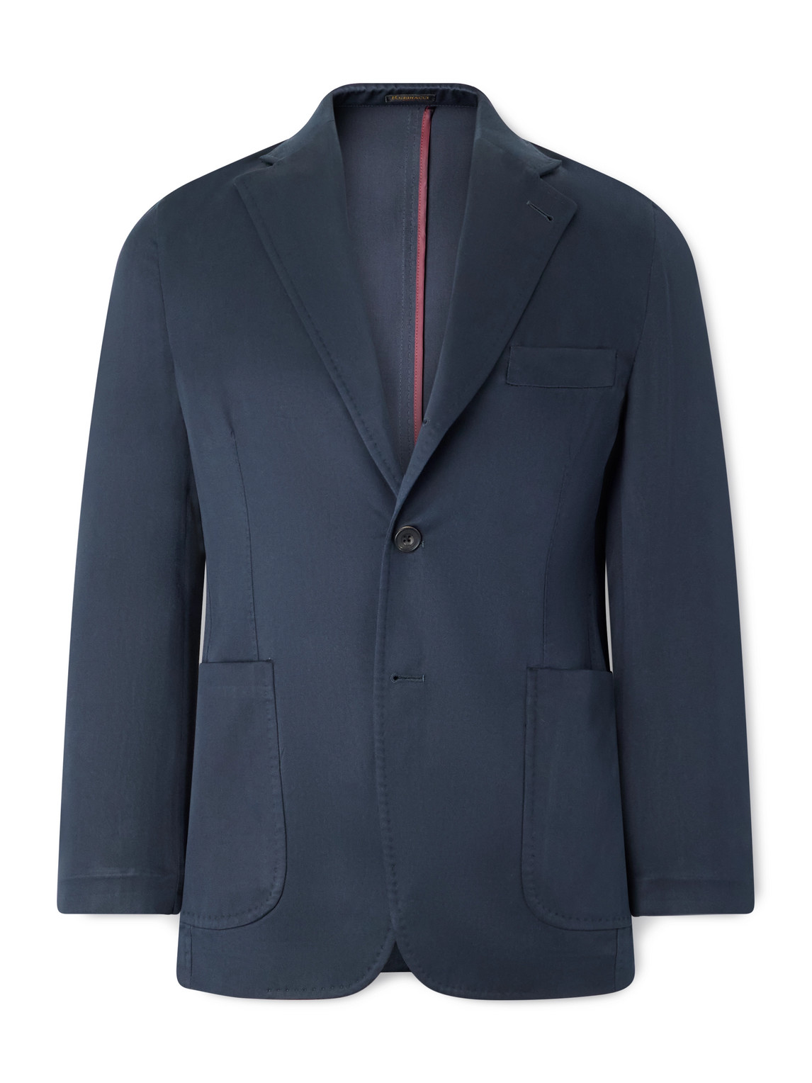 Rubinacci Silk-twill Blazer In Blue