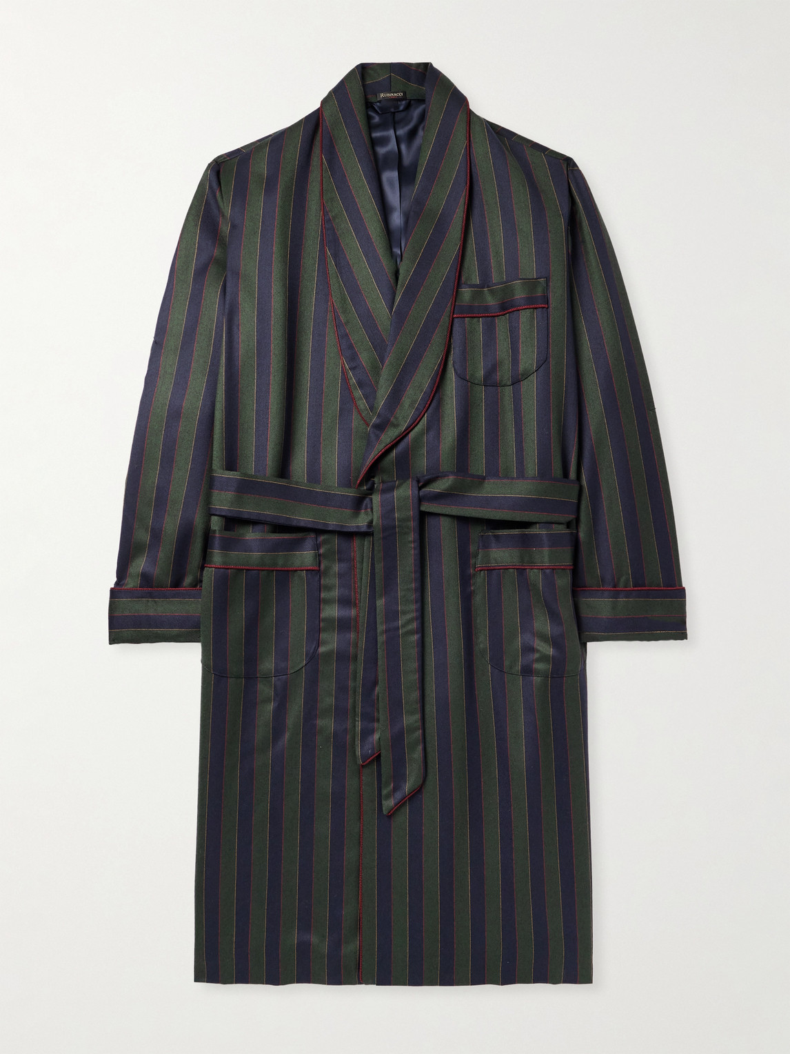 Rubinacci Belted triped Wool-Twill Robe - Men