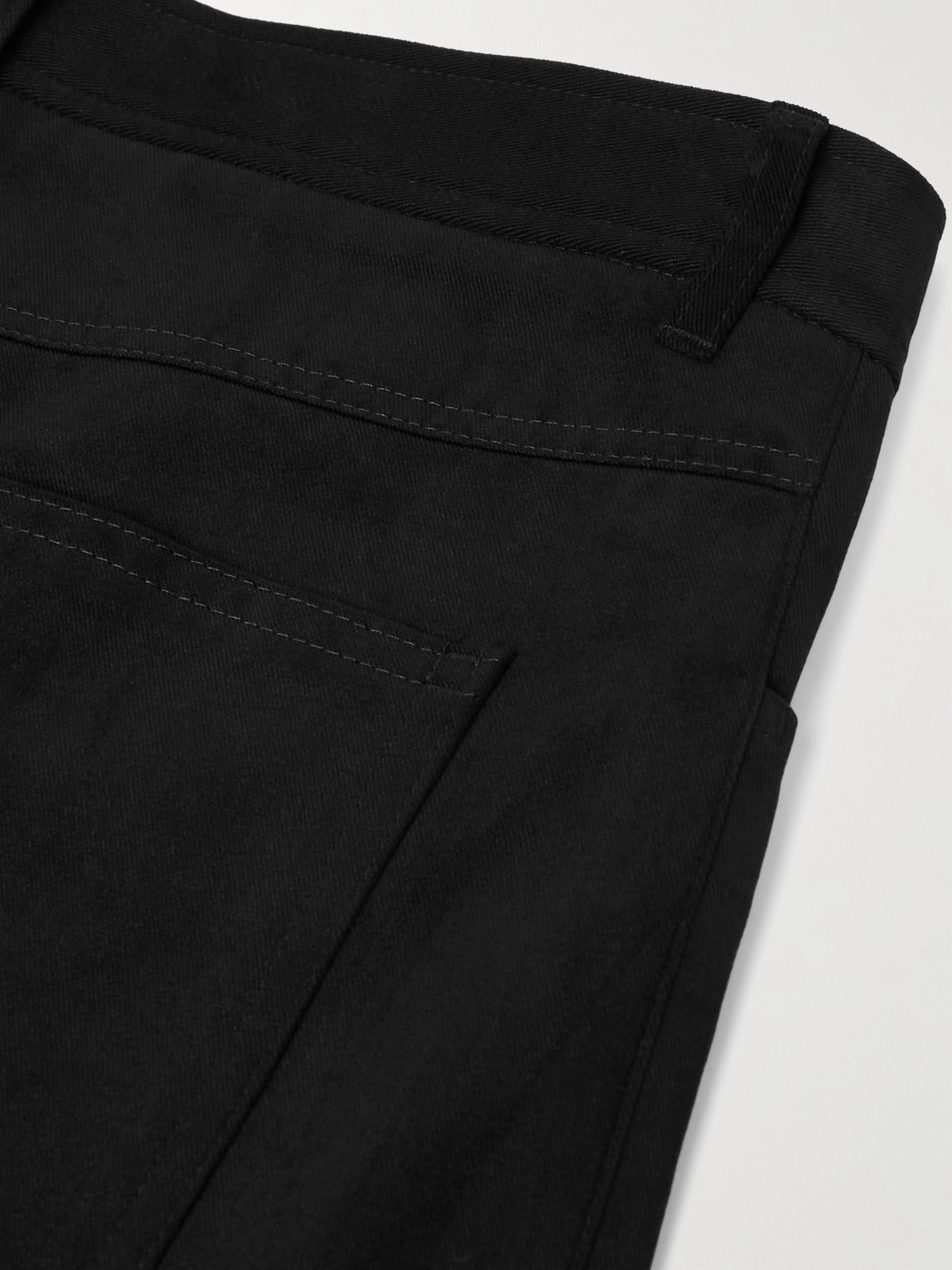 Rubinacci Straight-leg Cotton-moleskin Trousers In Black