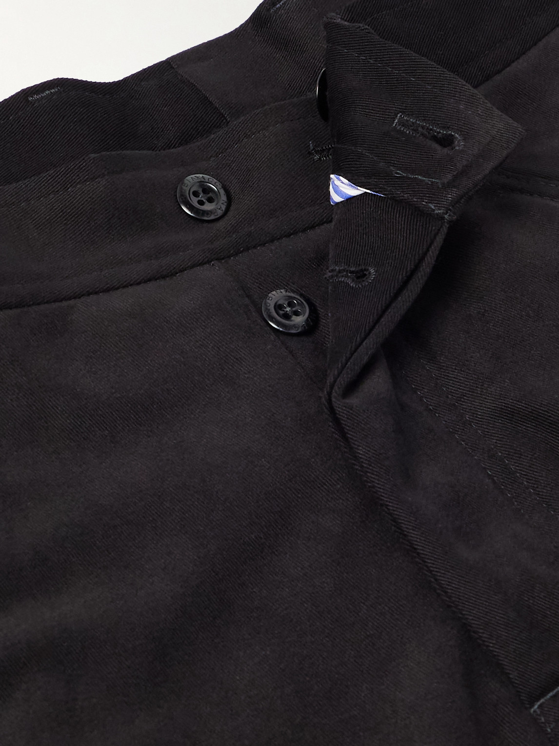 Rubinacci Straight-leg Cotton-moleskin Trousers In Black