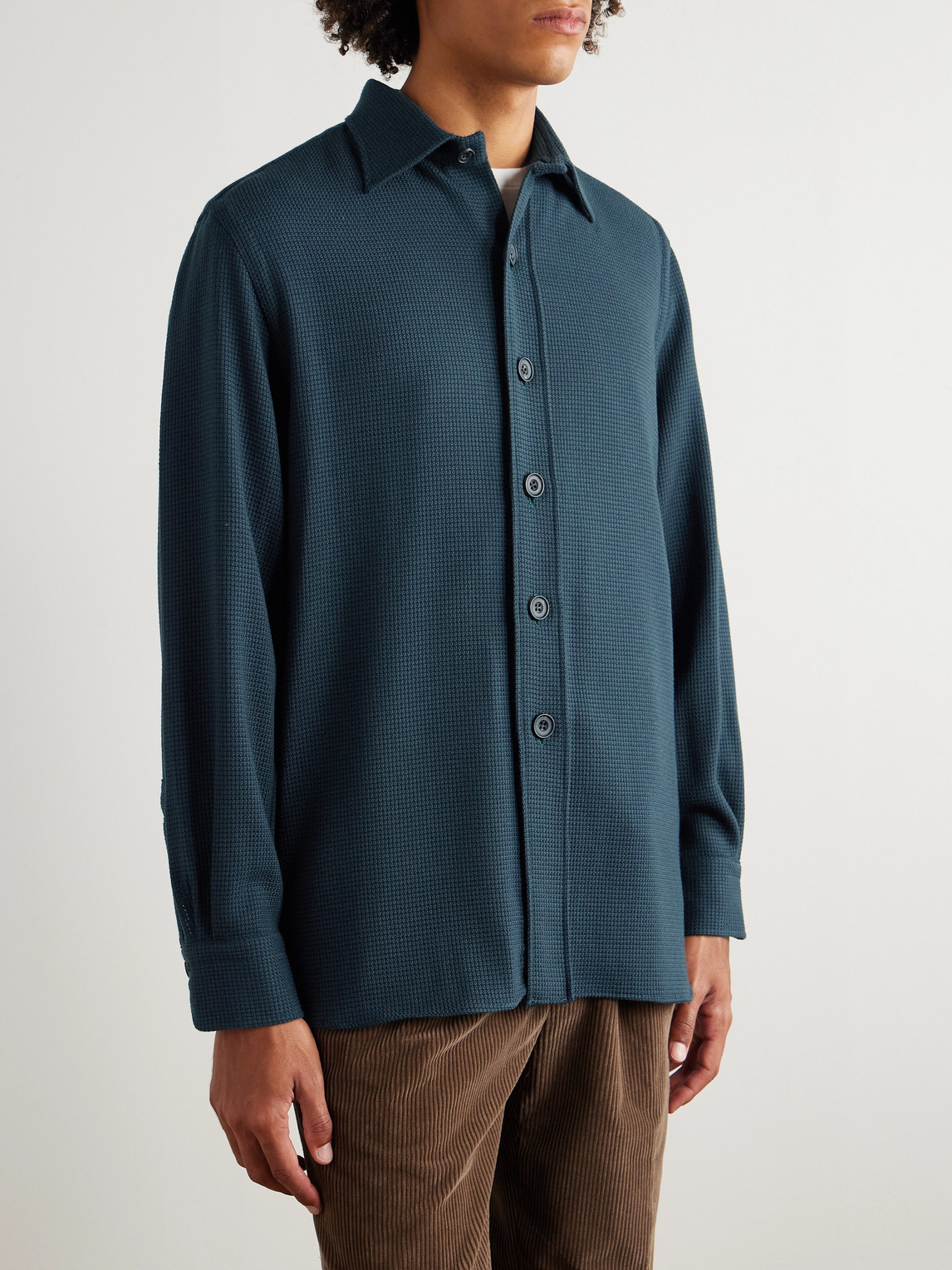 Rubinacci Blanket Wool Shirt In Blue