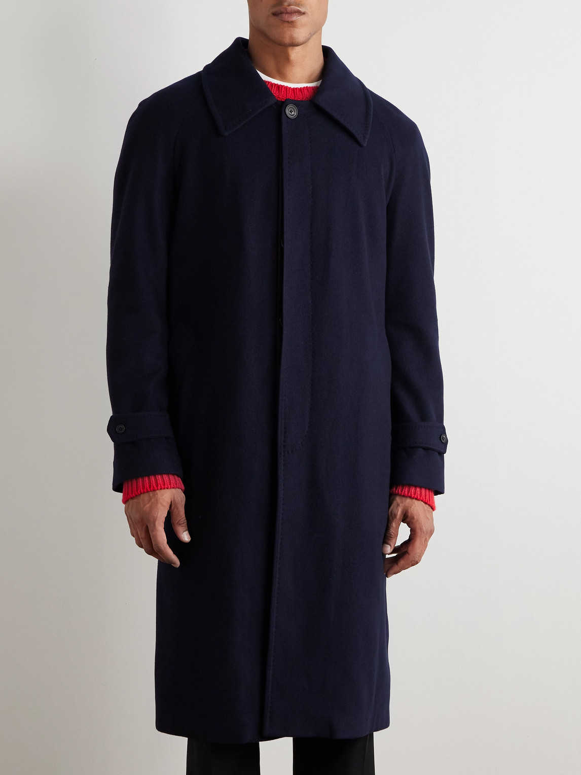 Rubinacci Cashmere Coat In Blue