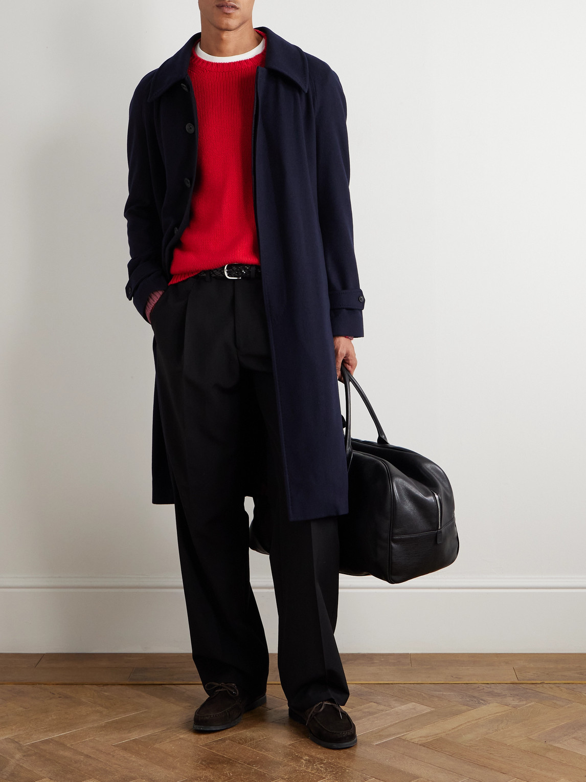 Rubinacci Cashmere Coat In Blue