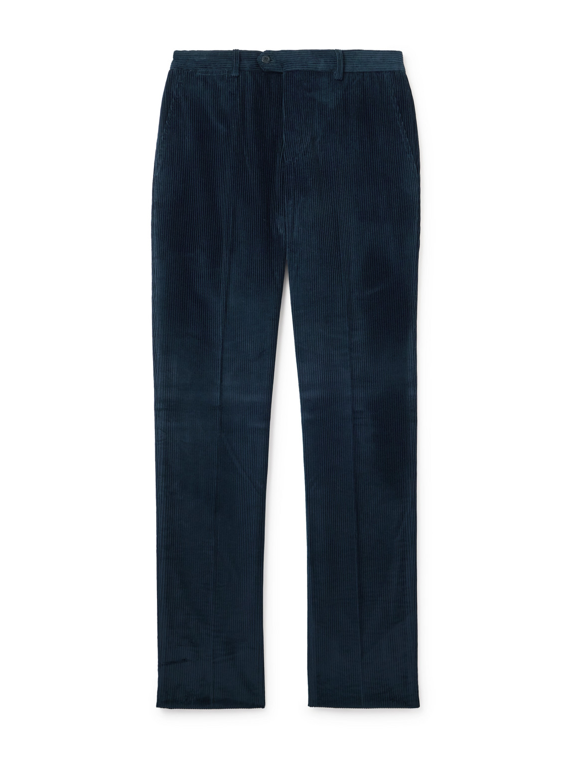 Rubinacci Straight-leg Cotton-corduroy Trousers In Blue