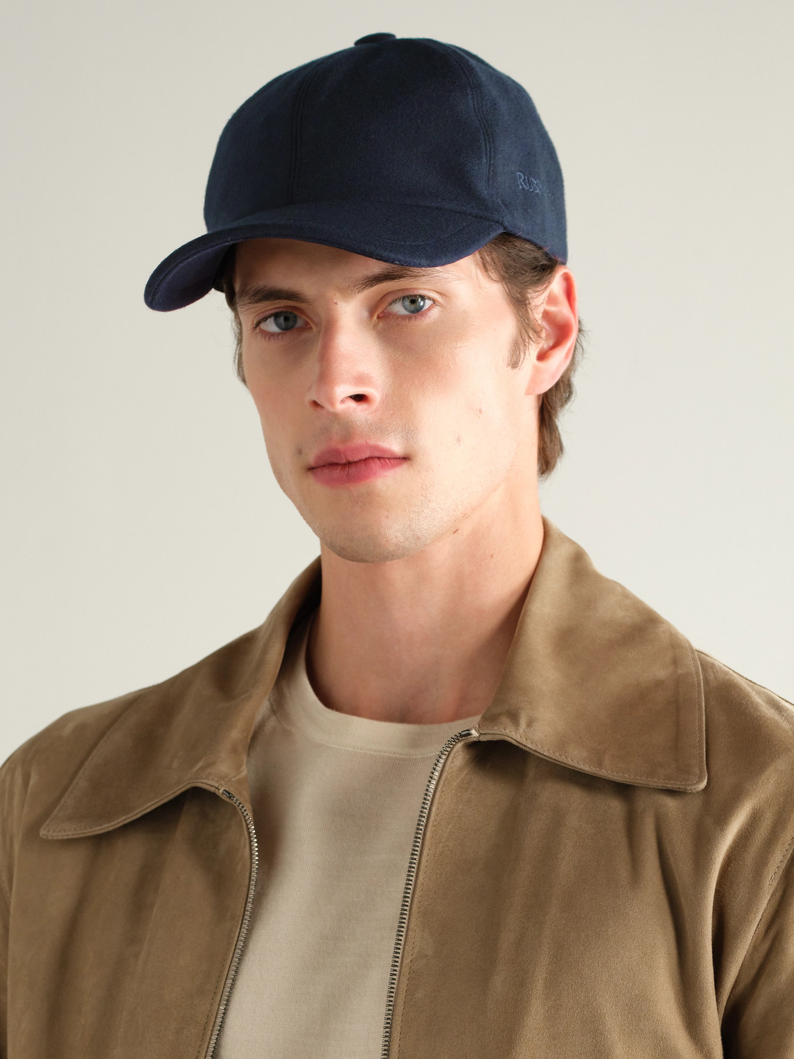 Rubinacci Super 180s Wool Baseball Cap In Blue