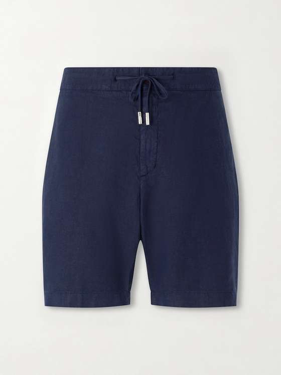 MRP Straight-Leg Garment-Dyed Linen Drawstring Bermuda Shorts
