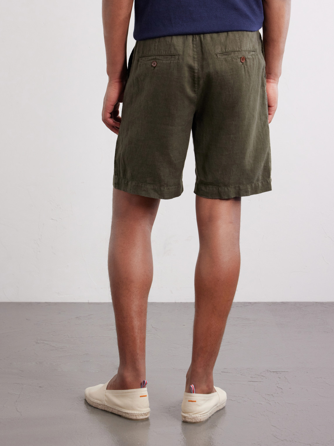  Mr P. - Straight-leg Linen Shorts - Men - Green - 28 