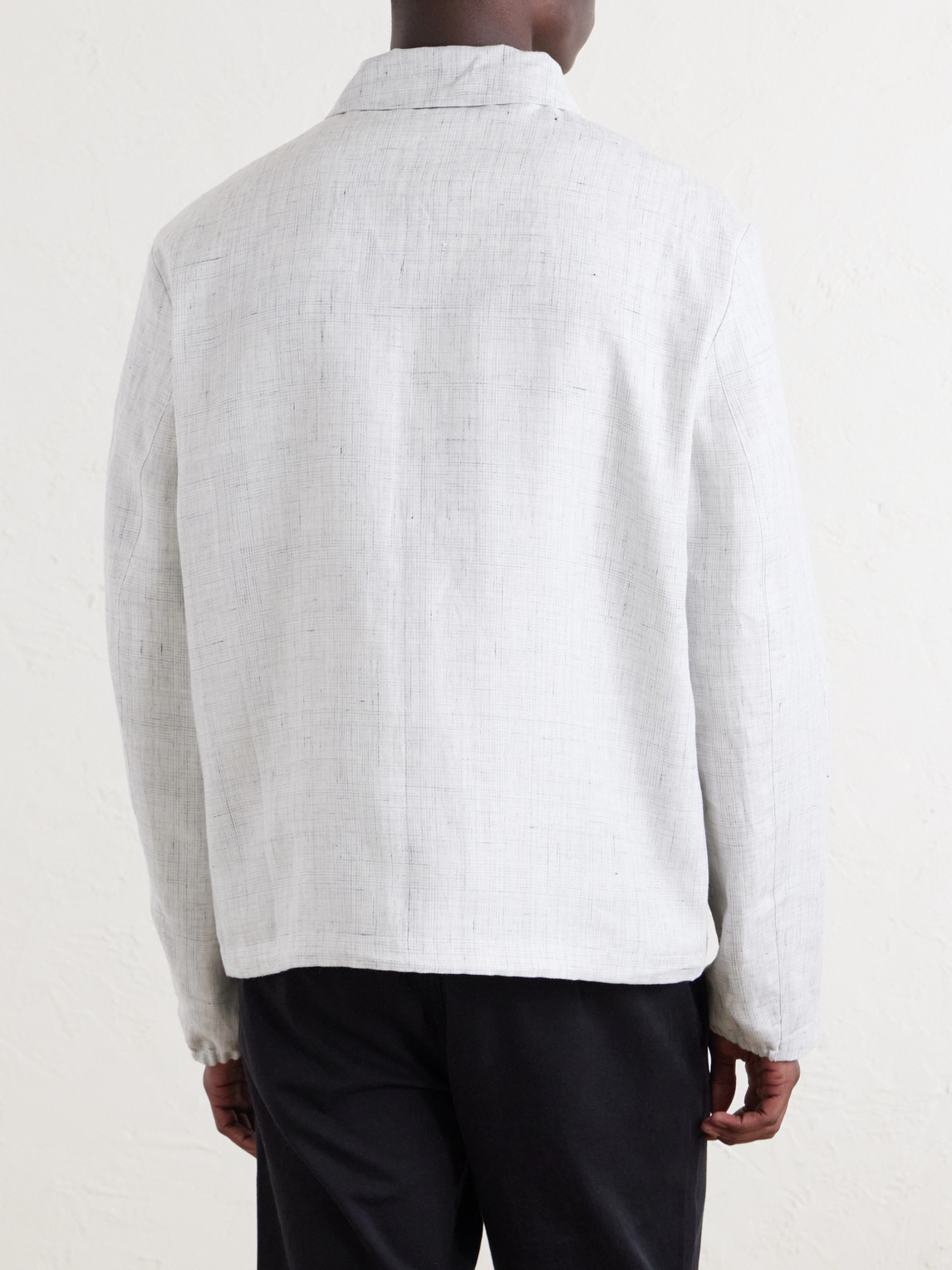  Mr P. - Checked Linen Blouson Jacket - Men - White - Xs 