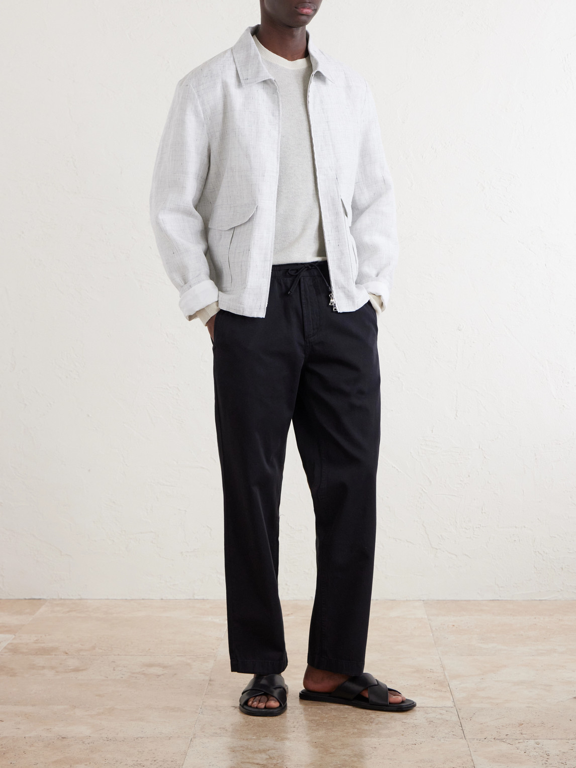 Mr P. - Checked Linen Blouson Jacket