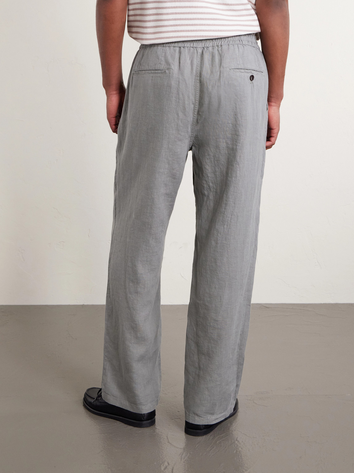 Mr P. - Edward Straight-Leg Garment-Dyed Linen Drawstring Trousers