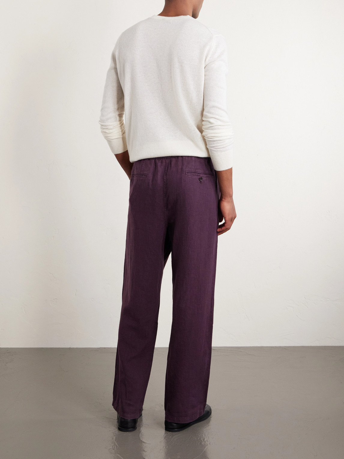 Mr P. - Edward Straight-Leg Garment-Dyed Linen Drawstring Trousers