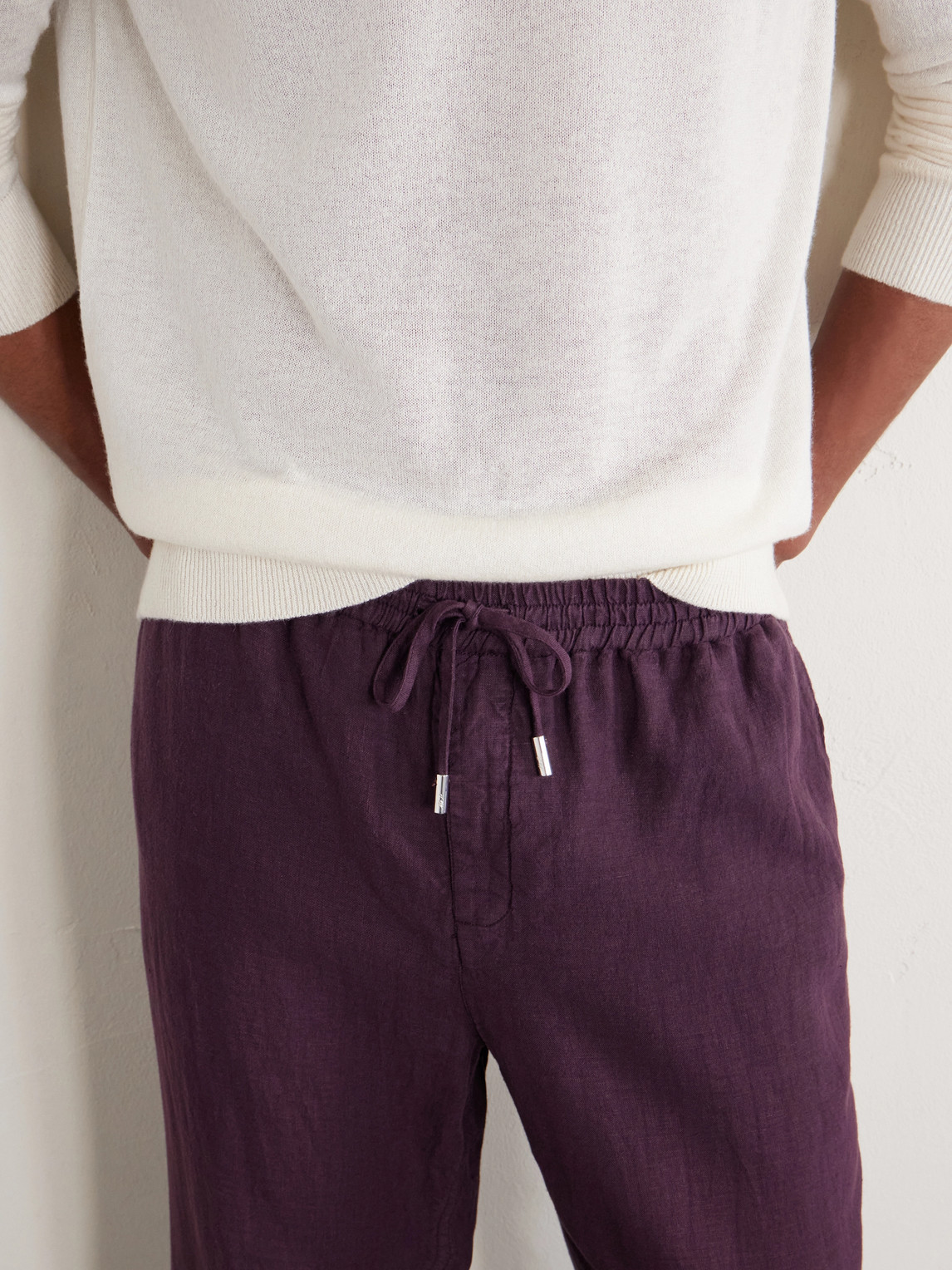 Mr P. - Edward Straight-Leg Garment-Dyed Linen Drawstring Trousers