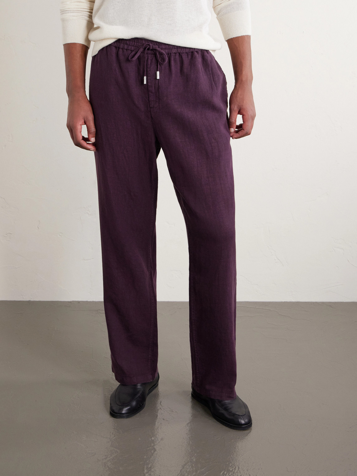 Mr P. - Edward Straight-Leg Garment-Dyed Linen Drawstring Trousers