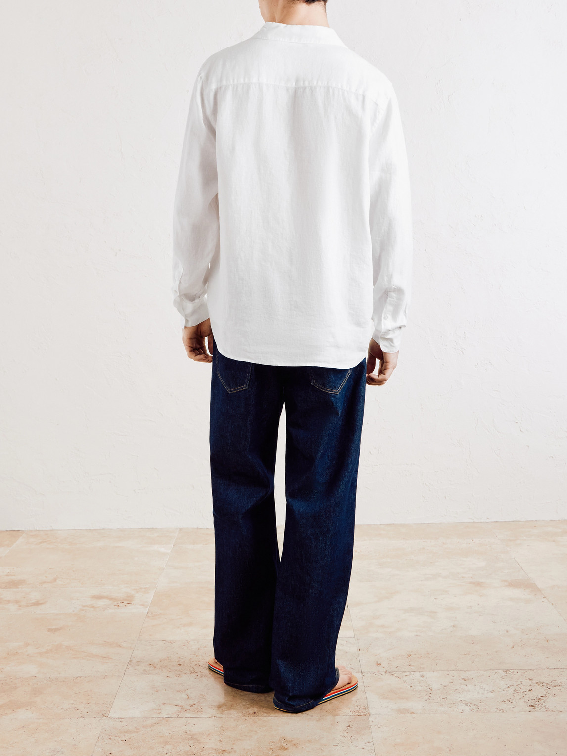  Mr P. - Linen Henley Shirt - Men - White - Xs 