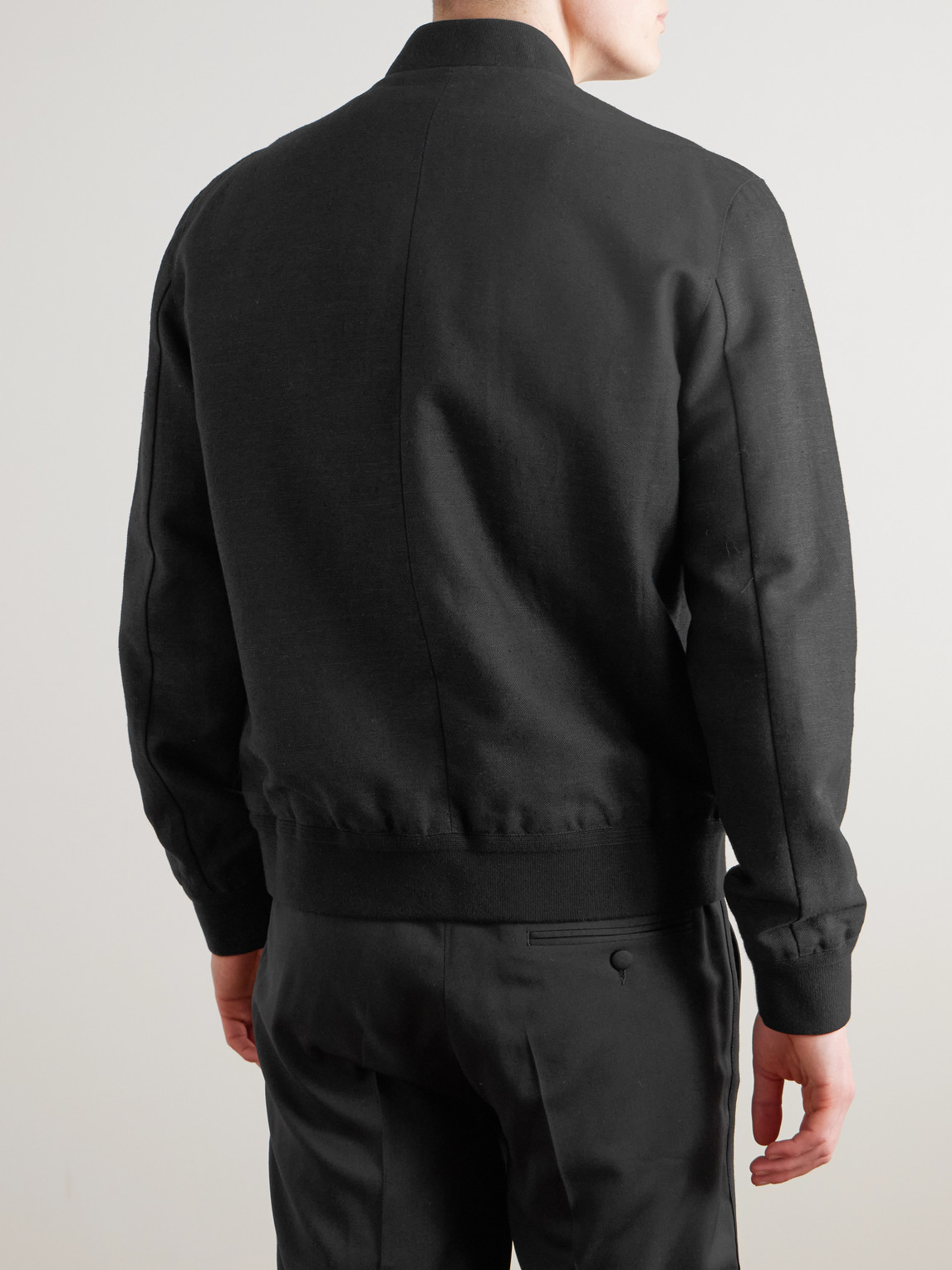  Mr P. - Linen And Cotton-blend Bomber Jacket - Men - Black - Xs 