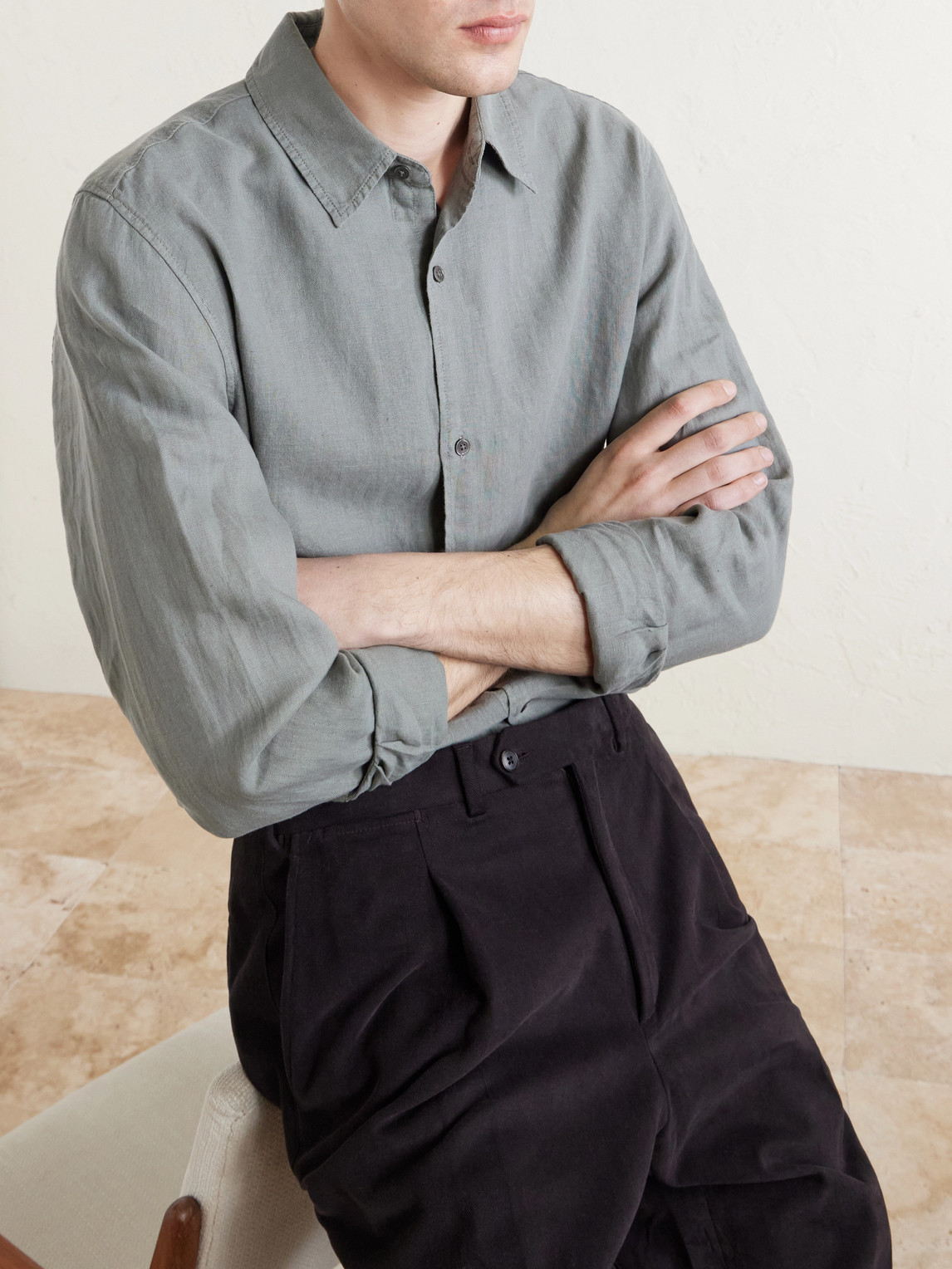 Mr P. - Garment-Dyed Linen Shirt