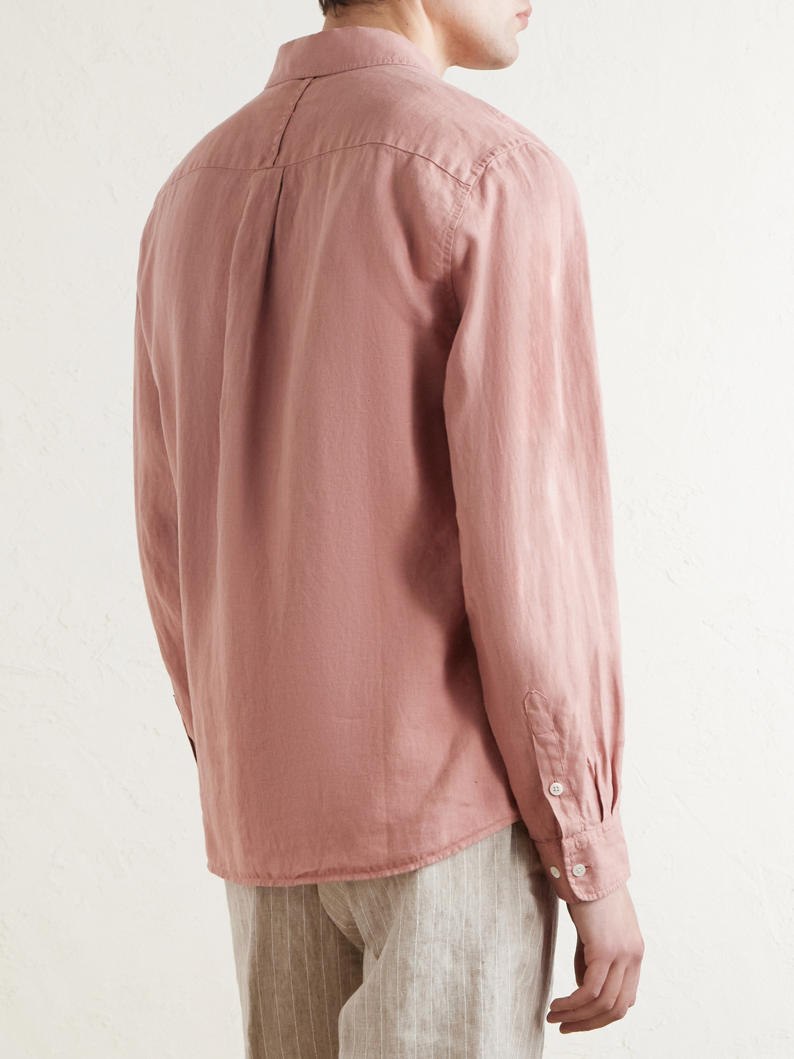  Mr P. - Garment-dyed Linen Shirt - Men - Pink - Xs 