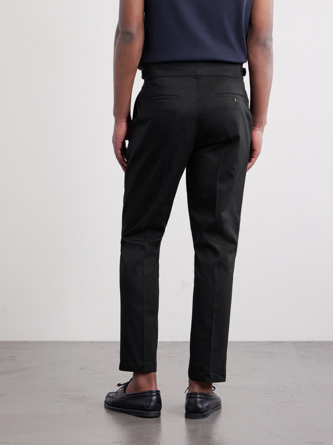 Mr P. - Steve Tapered Pleated Cotton Trousers