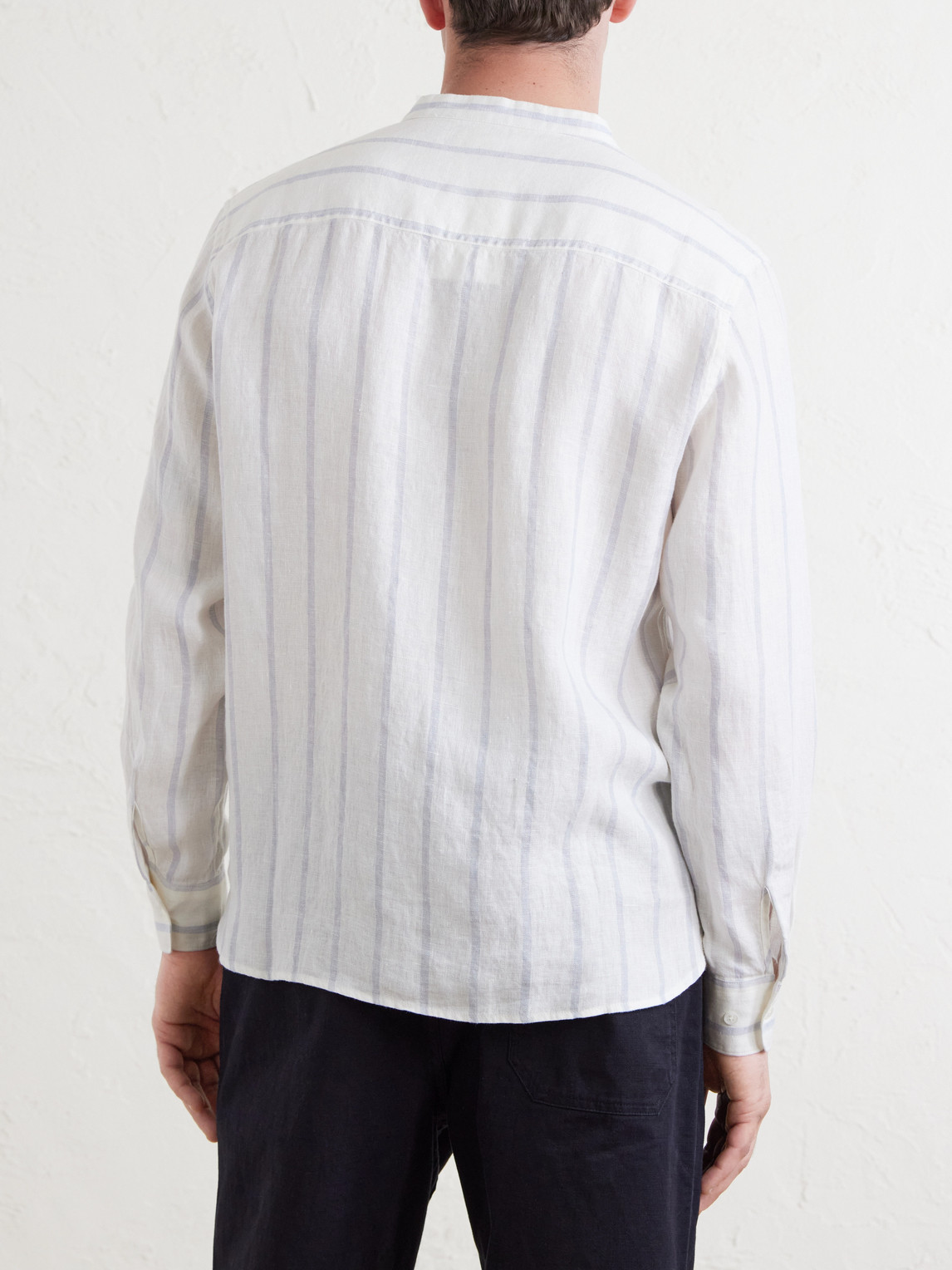  Mr P. - Striped Linen Shirt - Men - White - Xs 