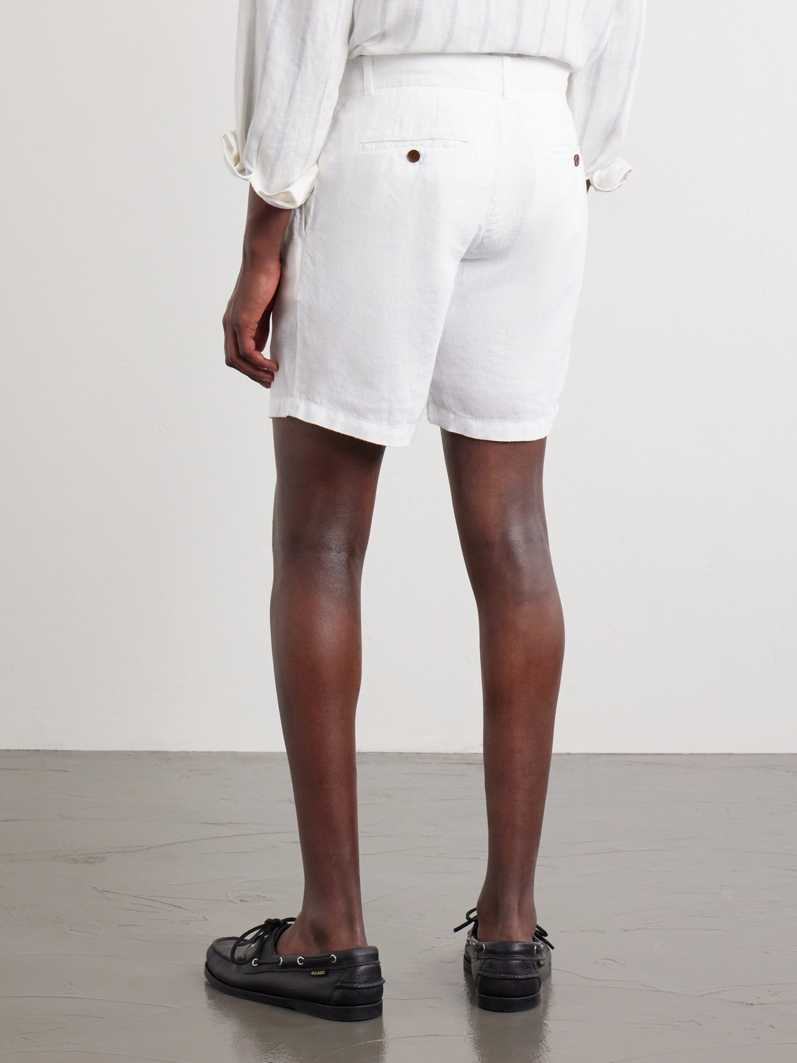  Mr P. - Straight-leg Pleated Linen Shorts - Men - White - 28 