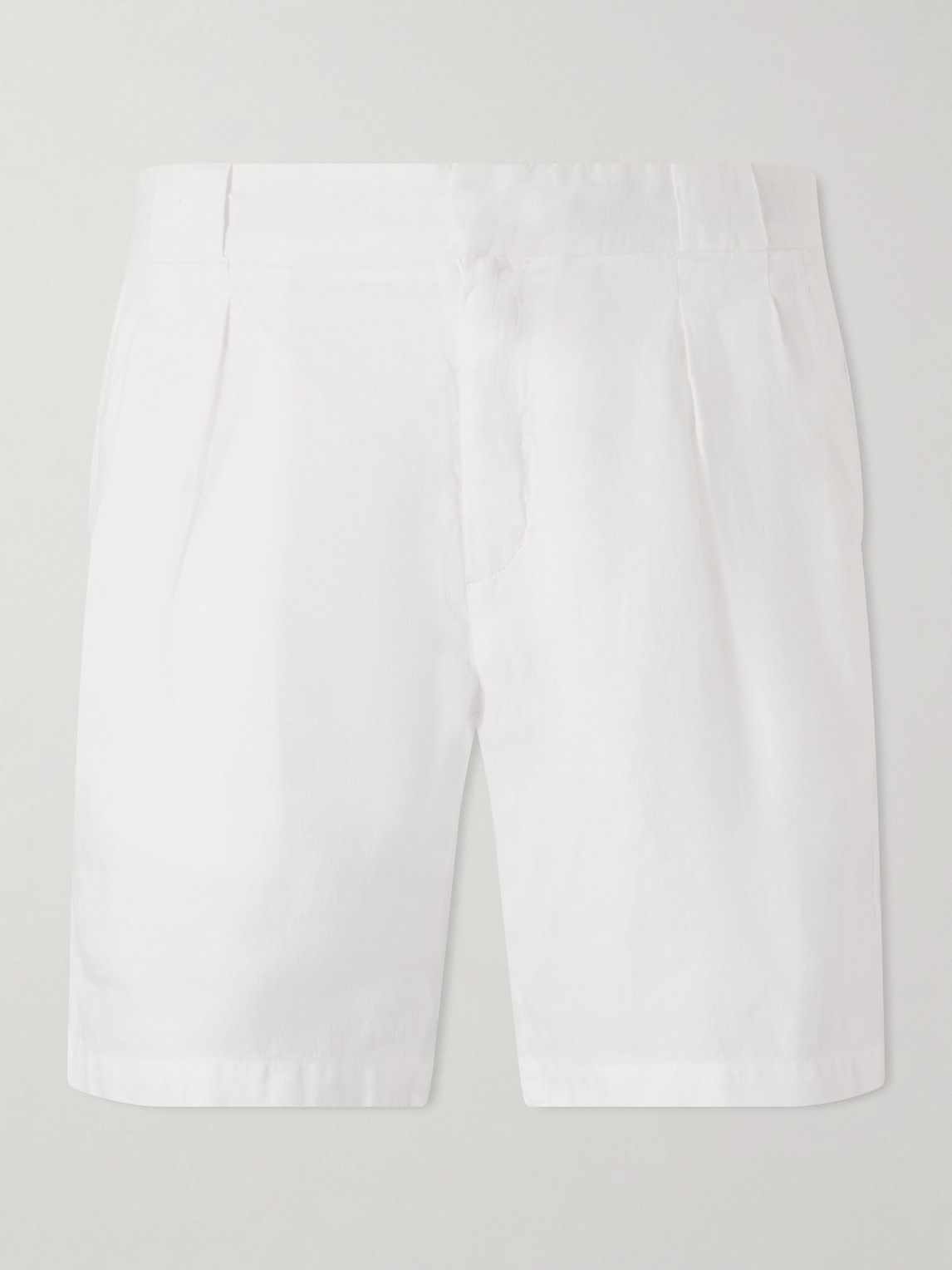 MR P. Straight-Leg Pleated Linen Shorts - Men