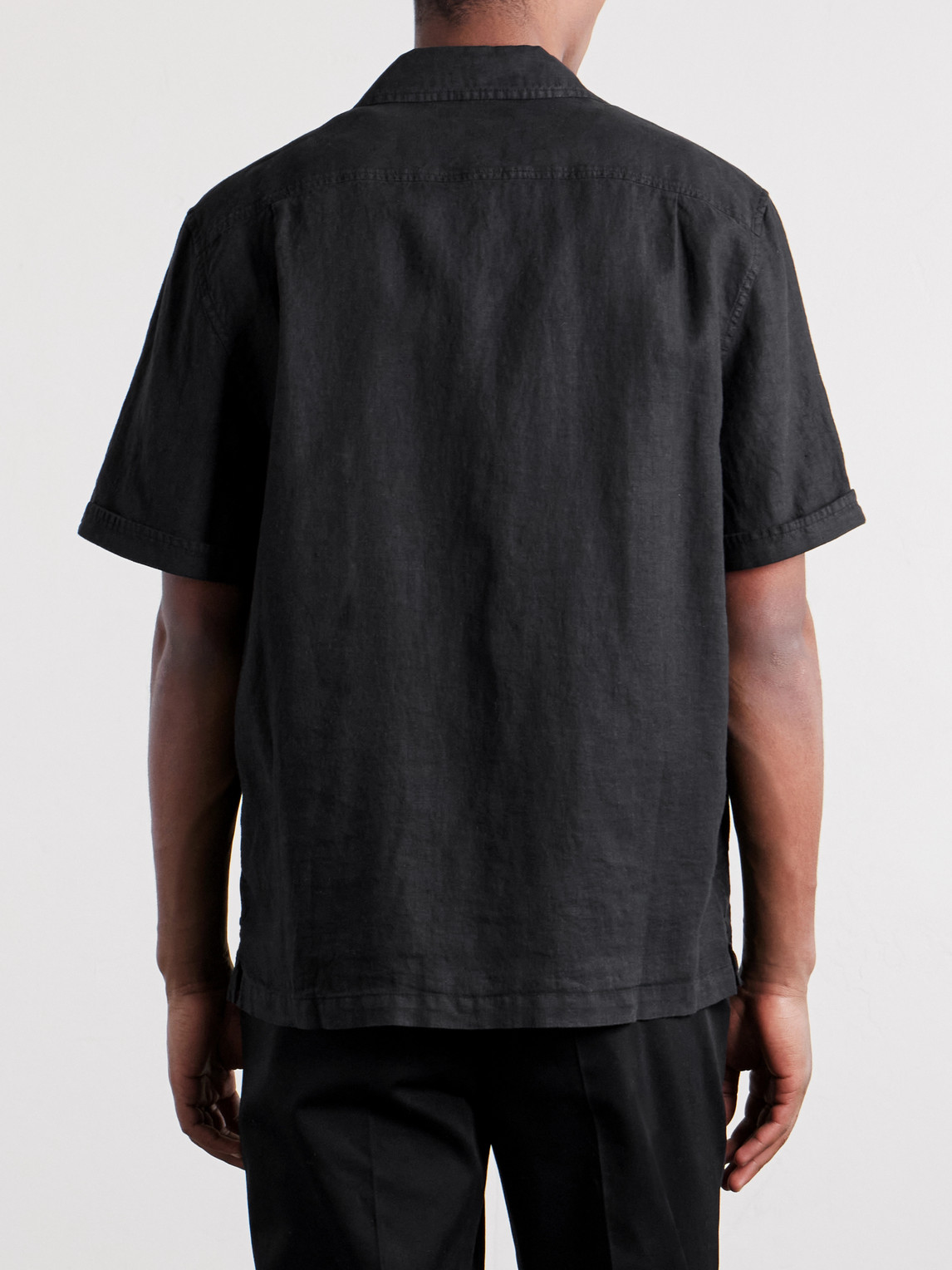 Mr P. - Convertible-Collar Garment-Dyed Linen Shirt