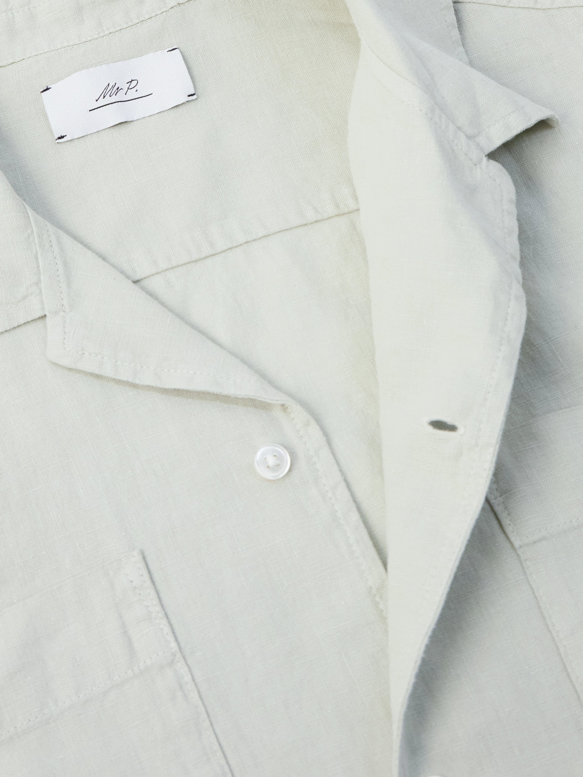 Mr P. - Convertible-Collar Garment-Dyed Linen Shirt