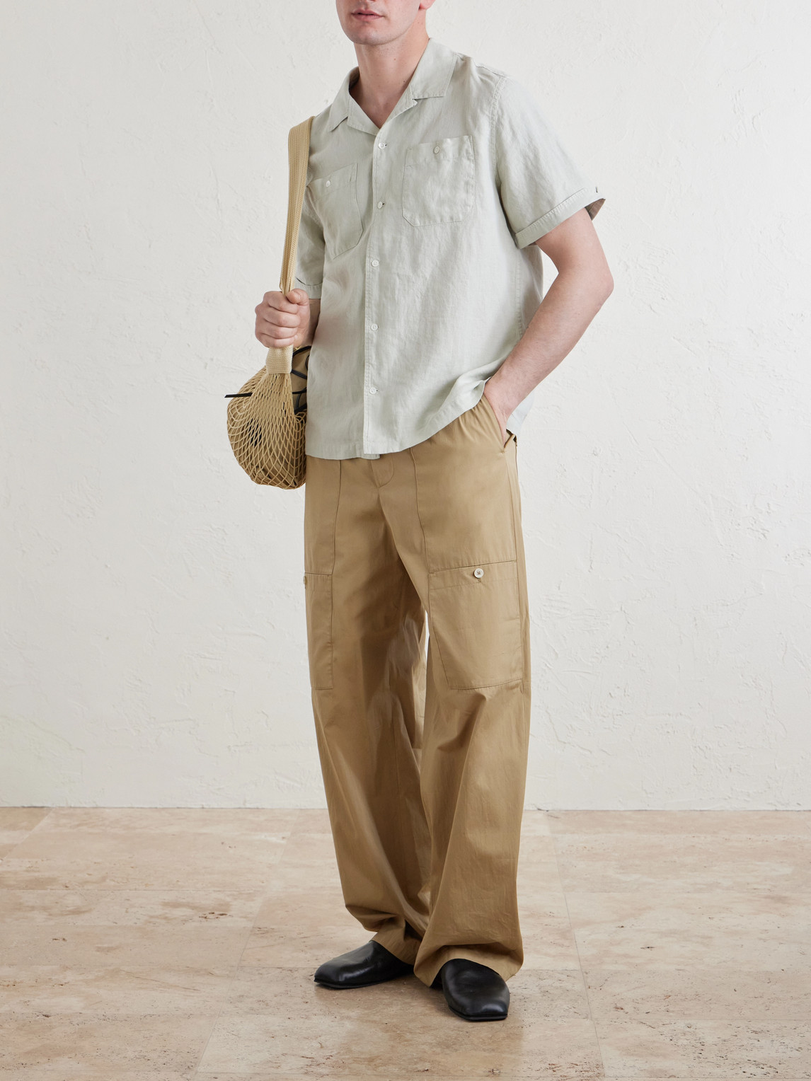 Mr P. - Convertible-Collar Garment-Dyed Linen Shirt