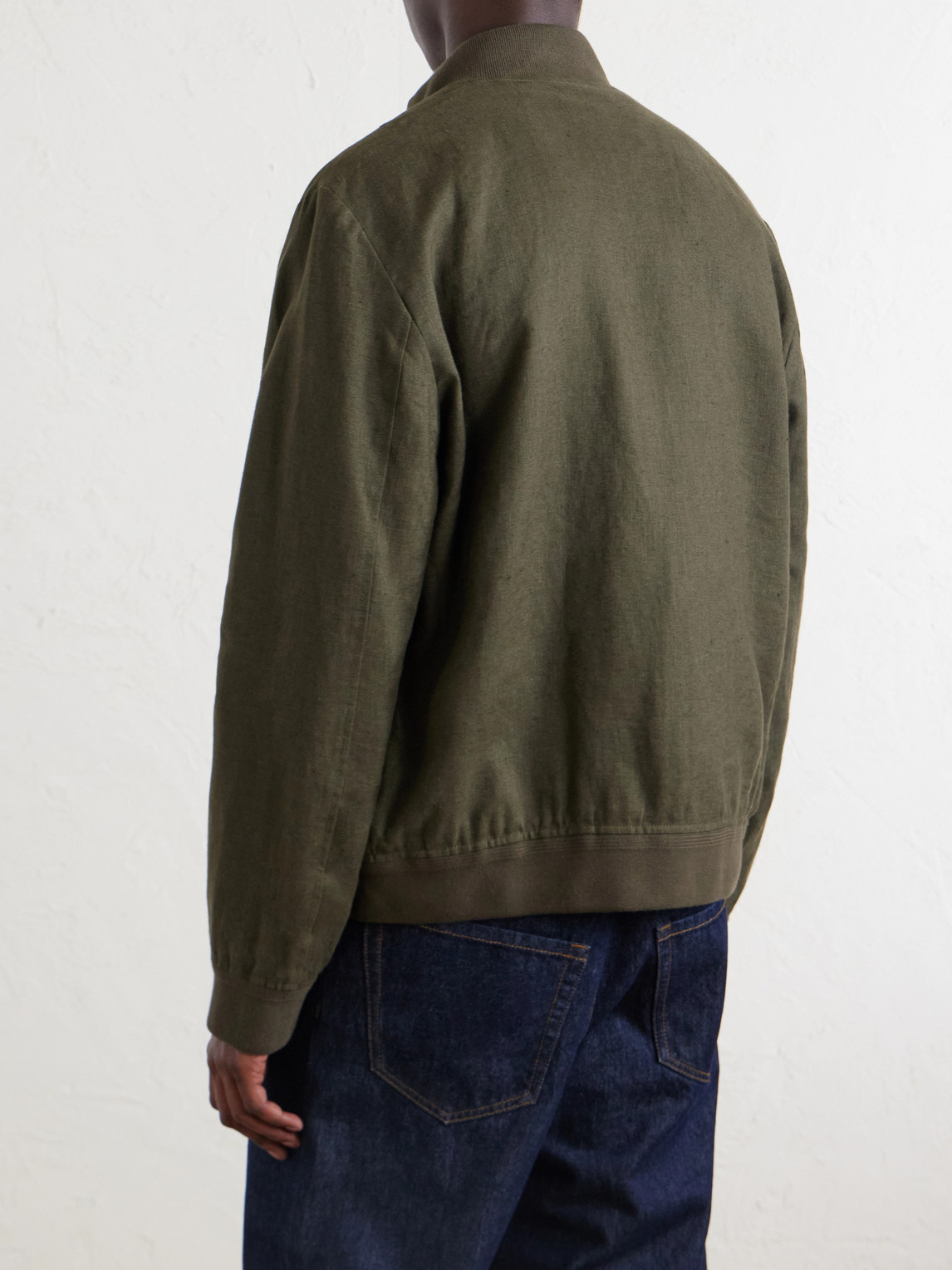  Mr P. - Linen-twill Harrington Jacket - Men - Green - Xs 