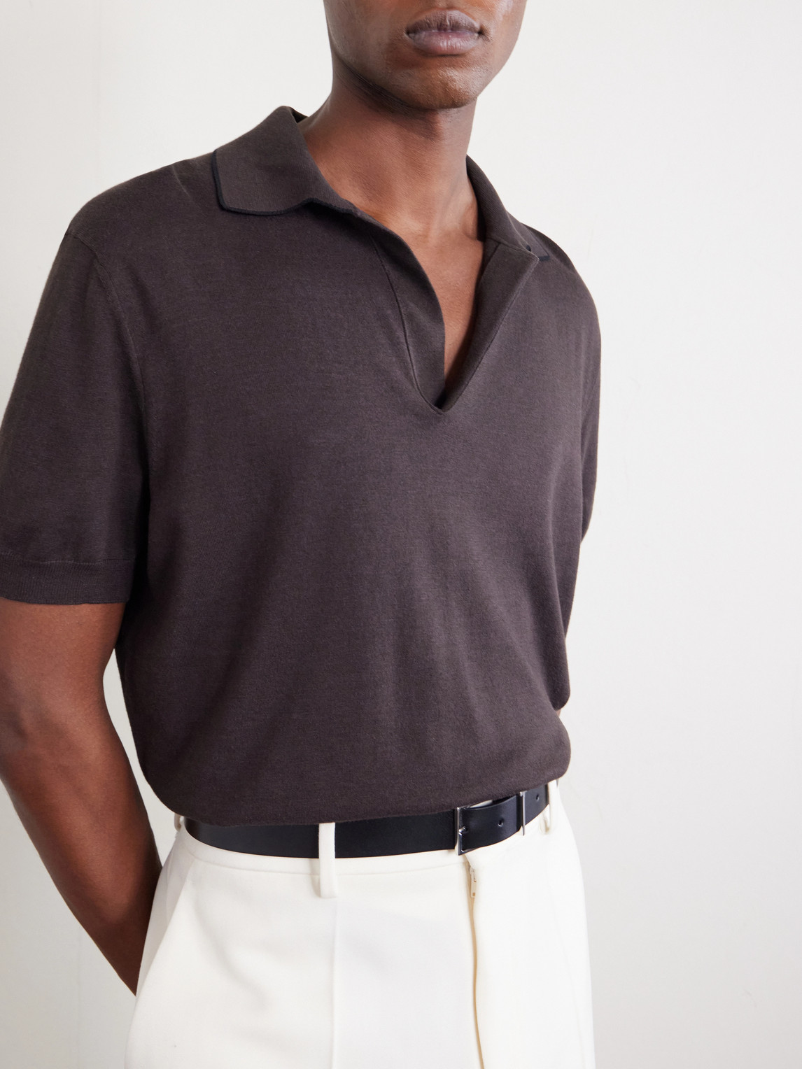 Sea Island Cotton And Silk-Blend Polo Shirt