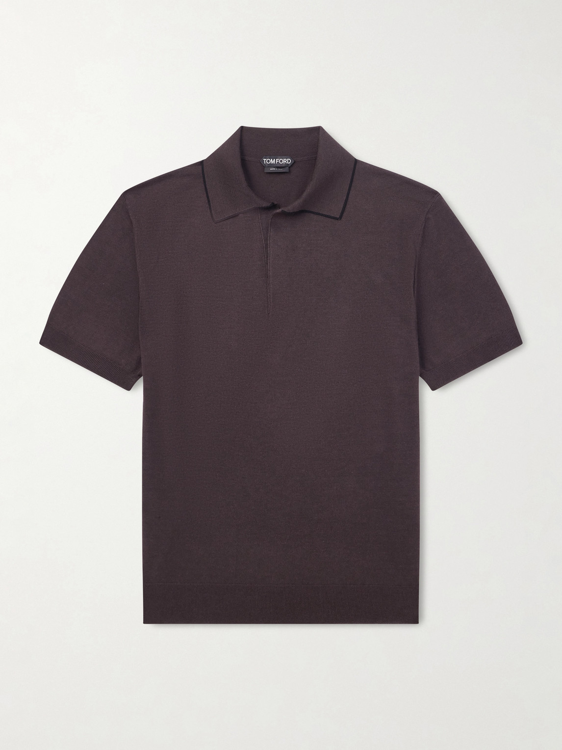 Tom Ford Sea Island Cotton and Silk-Blend Polo Shirt IT 54