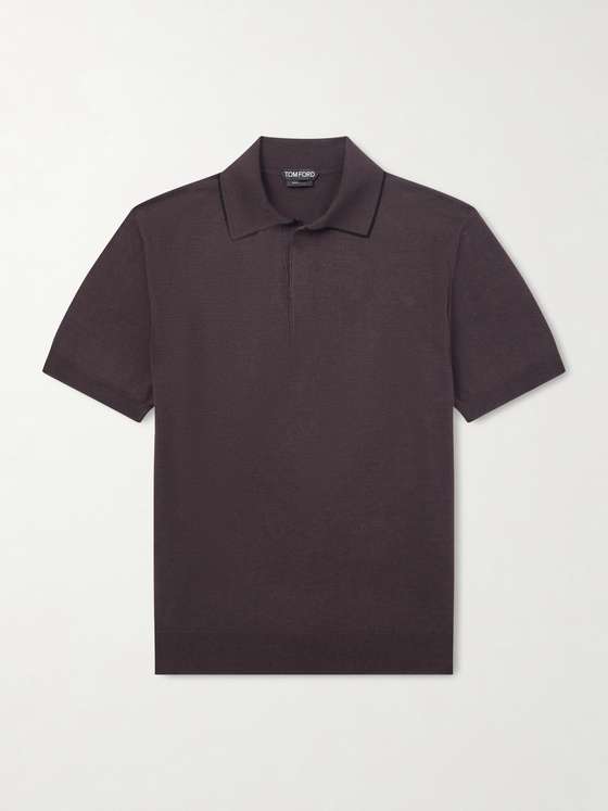 Tomford Sea Island Cotton and Silk-Blend Polo Shirt