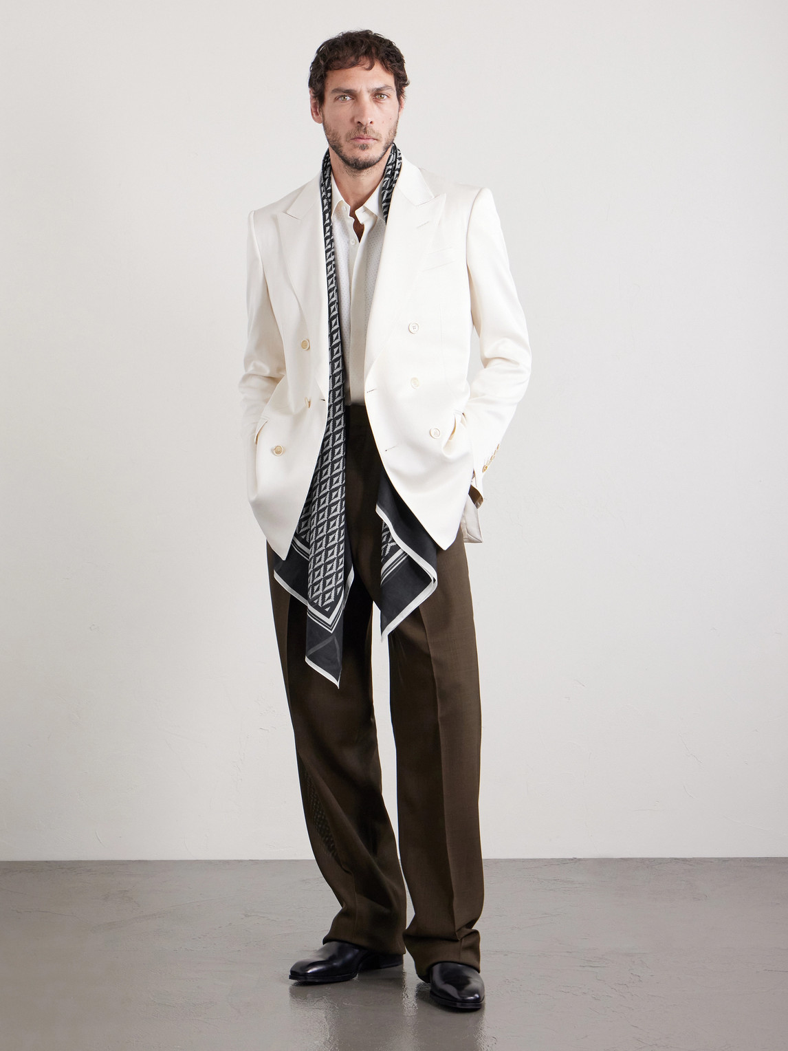  Tom Ford - Printed Cotton Scarf - Men - Black 
