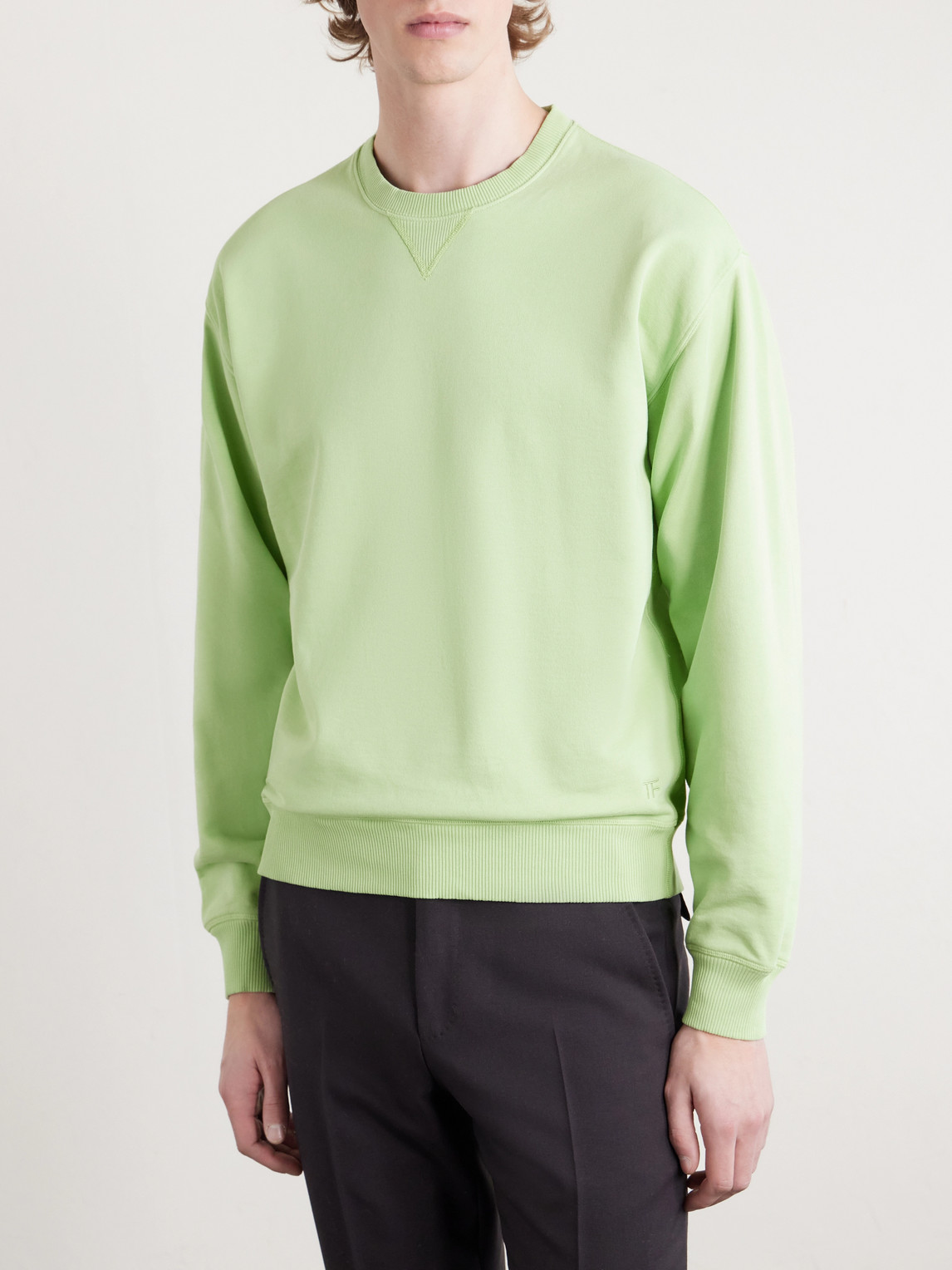 Logo-Embroidered Cotton-Jersey Sweatshirt