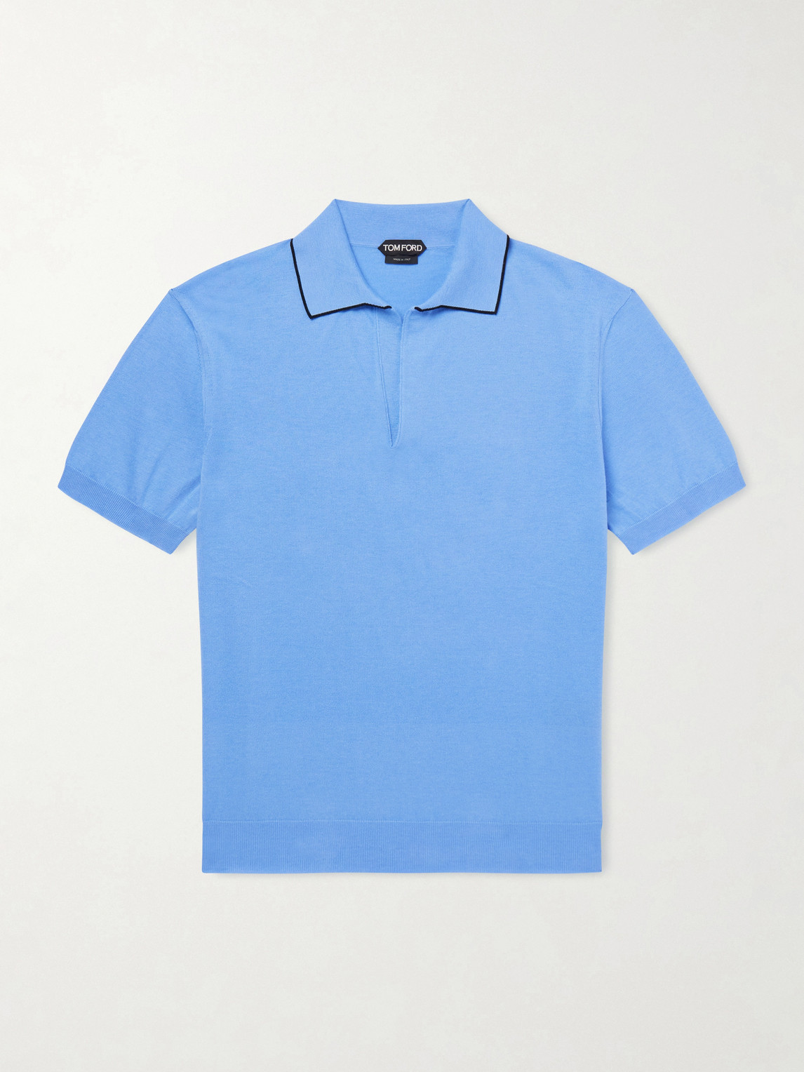 Tom Ford Sea Island Cotton and Silk-Blend Polo Shirt IT 54