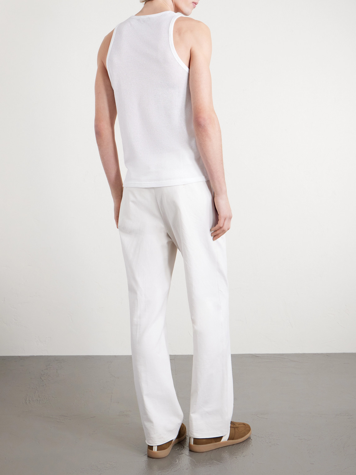 Open-Knit Cotton Tank Top