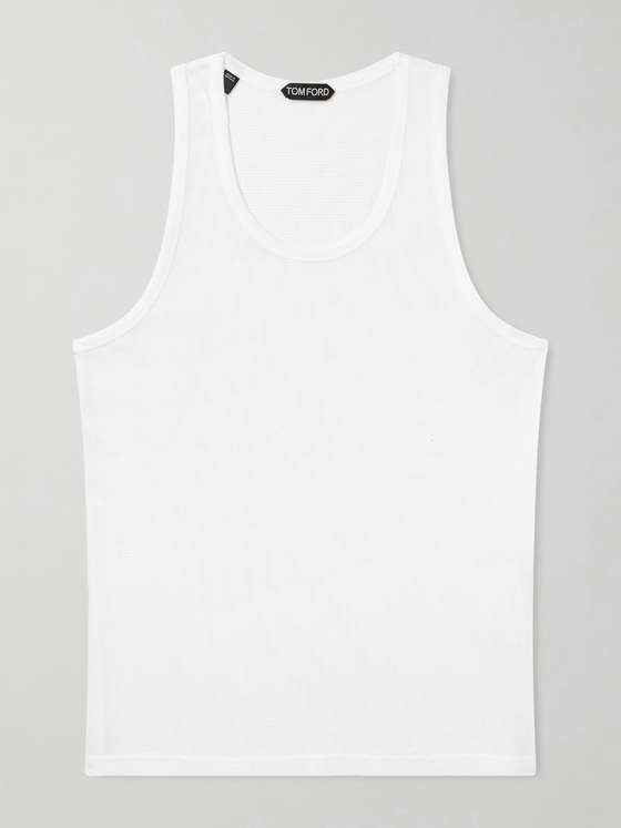 Tomford Open-Knit Cotton Tank Top